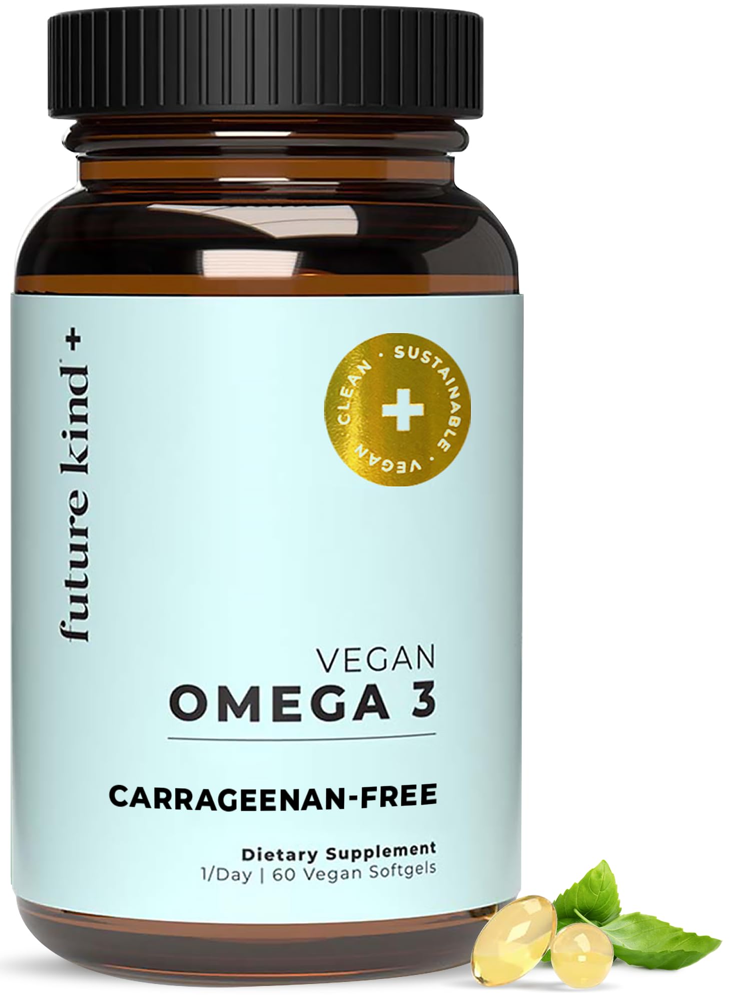 Future Kind Omega-3 Supplement for Clarity, Memory, and Mobility Comfort, 2 Months Supply of Citrus-Scented Softgels with EPA and DHA, Vegan Omega-3 Supplement from Algae, Carrageenan Free, 60 Count Future Kind uk supplements