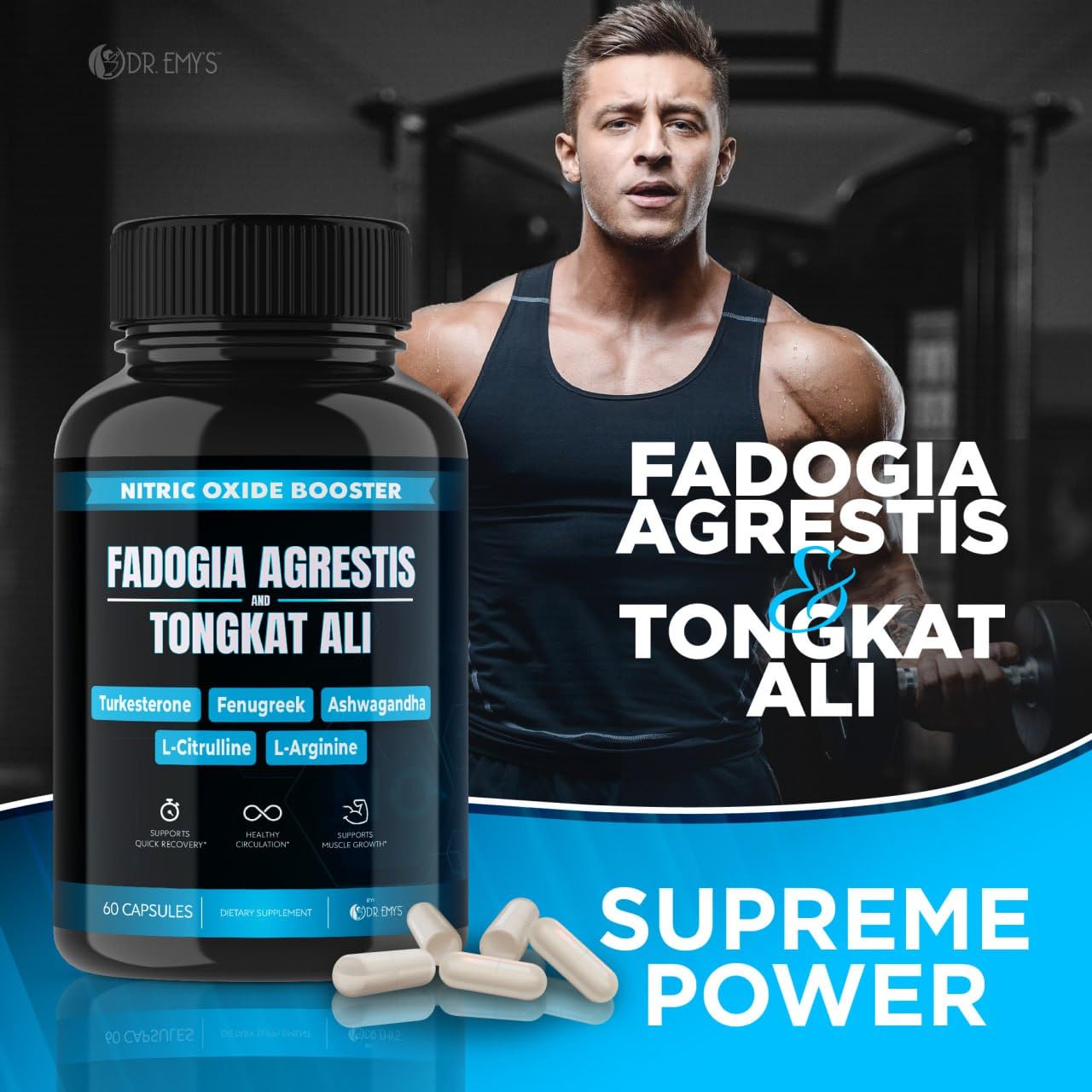 (2 Pack) Tongkat Ali Fadogia Agrestis Nitric Oxide Ashwagandha Supplement for Men Dr. Emy's uk supplements
