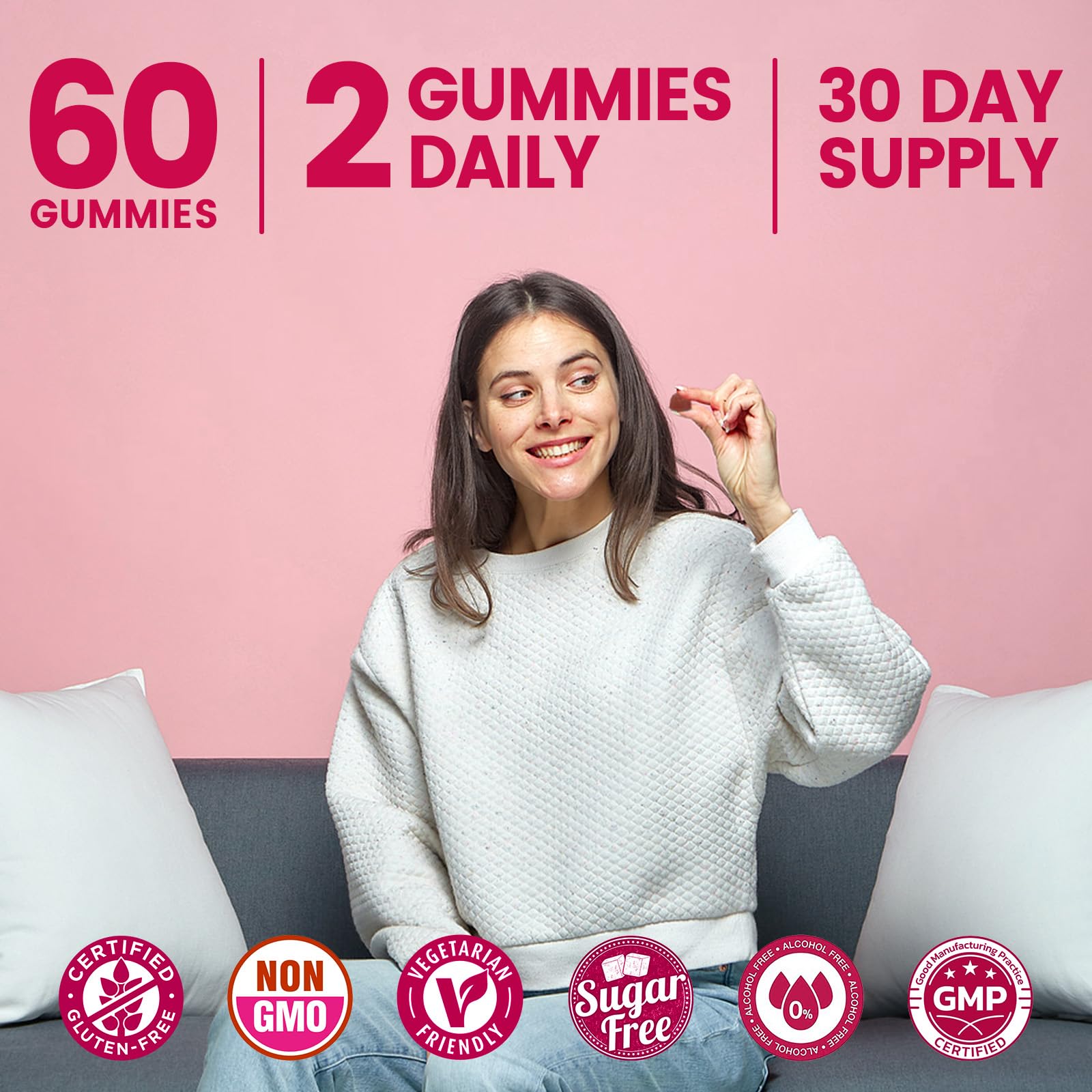 JIANKYTZ (2 Pack) Sugar Free Premium Feminine Balance Gummies for Women - Vaginal Health, Antioxidant, Digestive Health, PH Balance Support, Vaginal Probiotics for Women Gummies, Max Absorption JIANKYTZ uk supplements