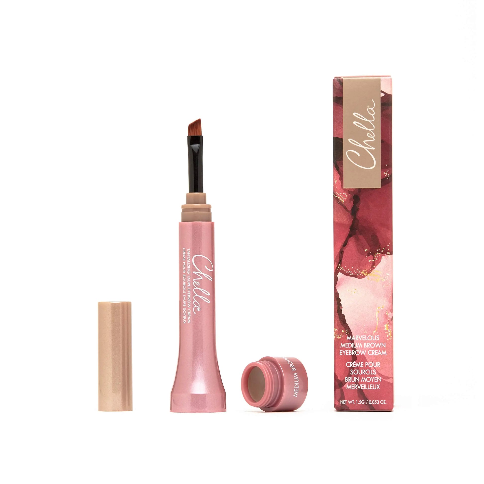 Chella Eyebrow Cream, Marvelous Medium Brown - Vegan, Cruelty Free, Paraben Free, Gluten Free Eyebrow Pomade Makeup - Long Wearing, Velvet Consistency, Water Proof Chella uk supplements
