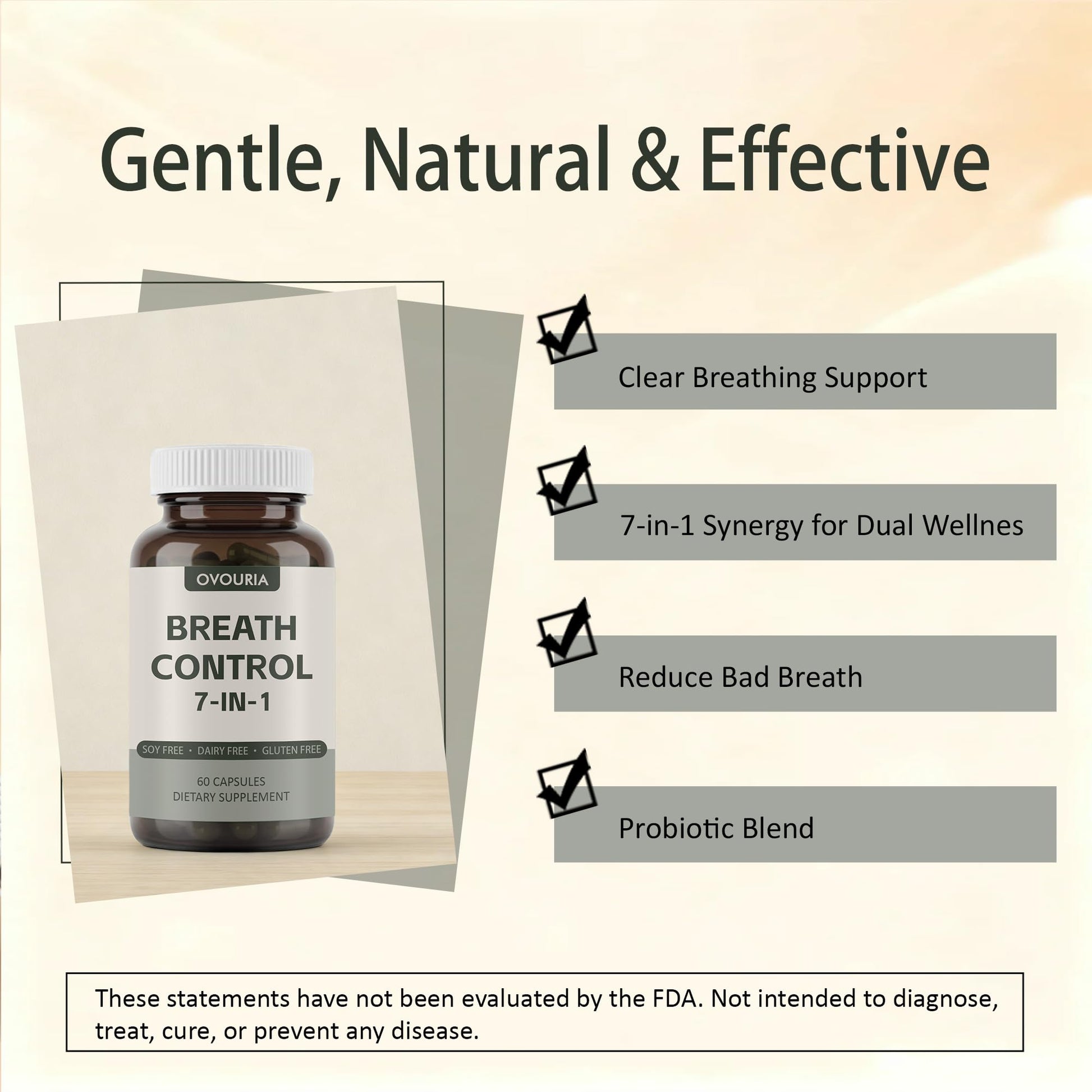 TANSPRESSO ovouria Breath & Gut Balance Capsules - 7-in-1 Formula with Probiotics, Zinc Gluconate & Magnesium Citrate for Fresh Breath, Chronic Halitosis Relief & Digestive Wellness, 60 Count(1pc) TANSPRESSO uk supplements