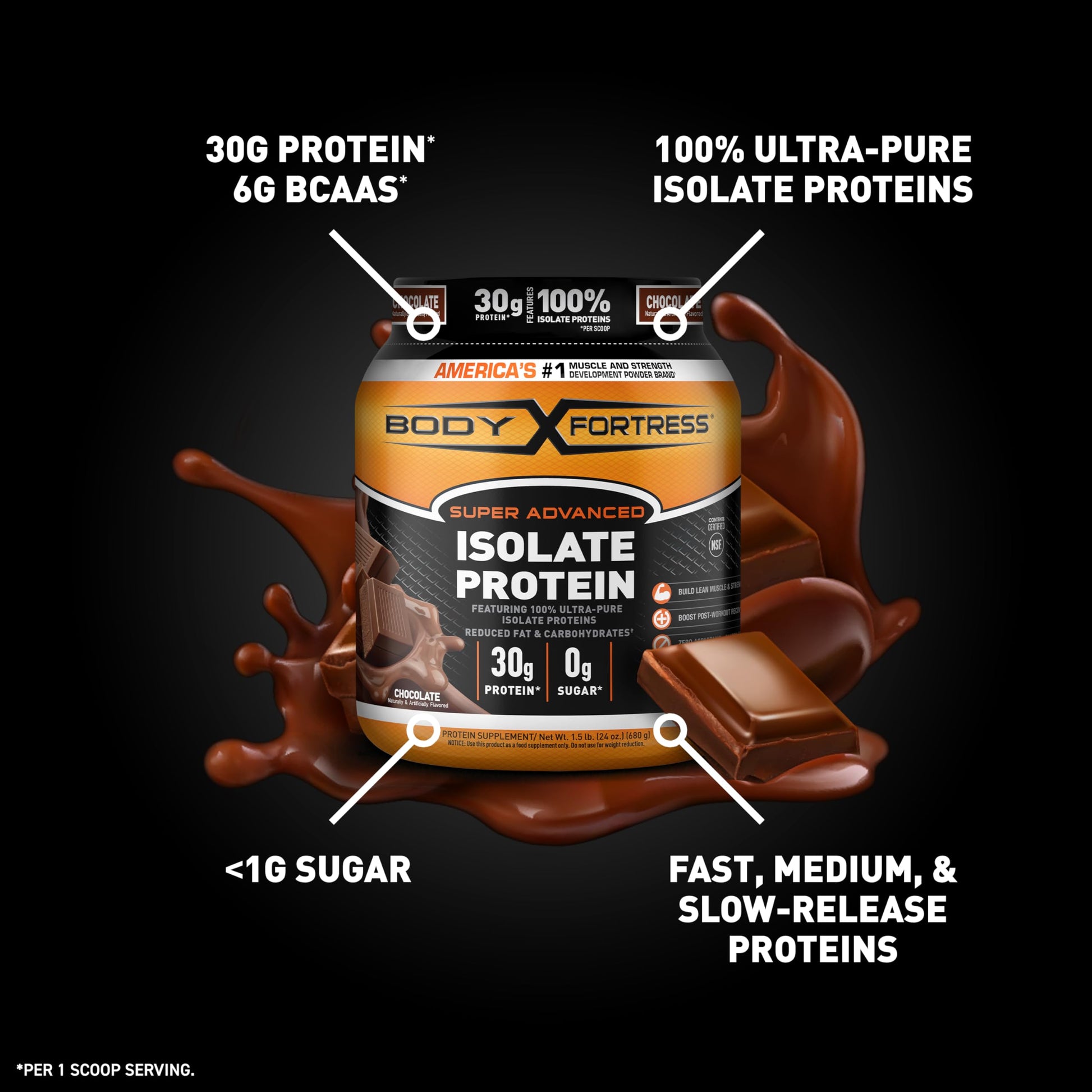 Body Fortress Super Advanced Isolate Protein, Chocolate Protein Powder Supplement Body Fortress uk supplements