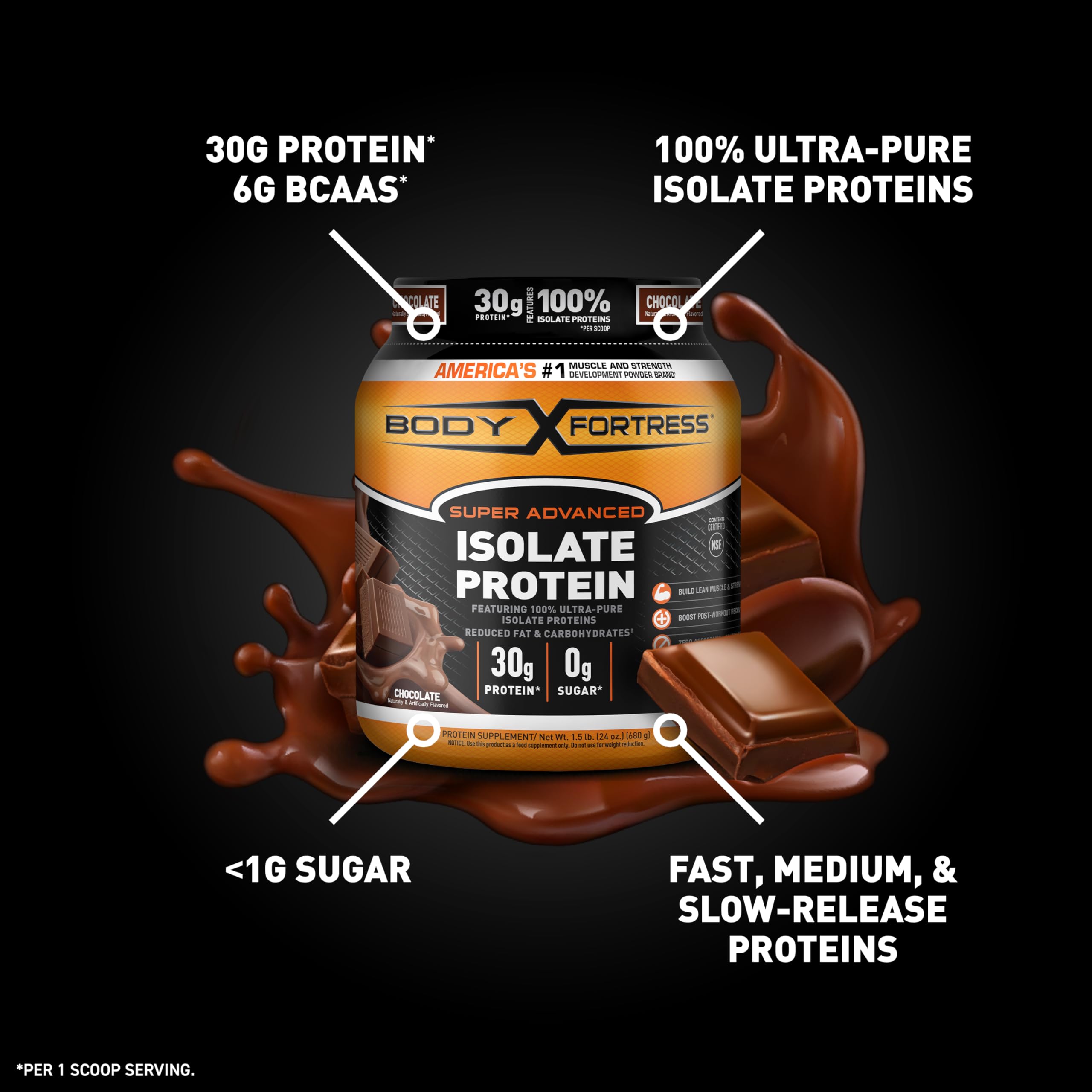 Body Fortress Super Advanced Isolate Protein, Chocolate Protein Powder Supplement Body Fortress uk supplements