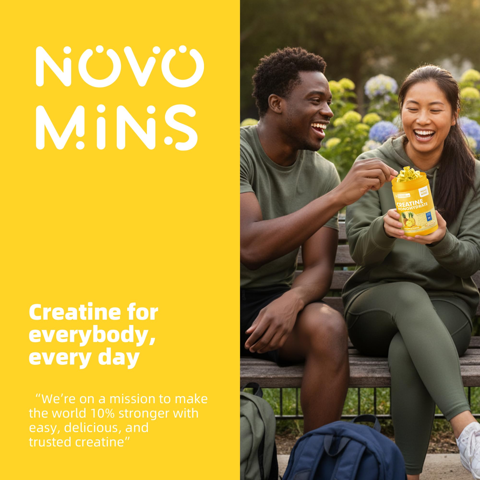 novomins Creatine Monohydrate Gummies for Men & Women, Chewables Creatine Monohydrate for Muscle Strength, Muscle Builder, Energy Boost, Pre-Workout Supplement novomins uk supplements