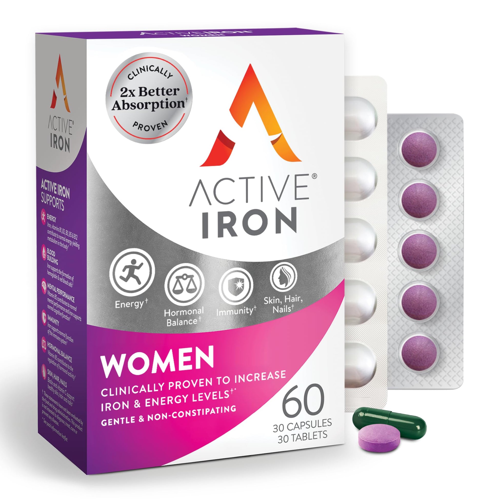Active Iron Supplement 25mg + Multivitamin for Women – Clinically Proven to Increase Energy & Reduce Tiredness – Gentle ACTIVEIRON uk supplements