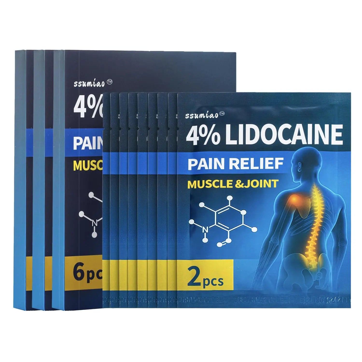 18 pcs Lidocaine Pain Relief Patches 4% - Long-Lasting Hydrogel Pain Patch with Lavender Scent | Flexible & Discreet for Back, Neck, Arthritis, Muscle & Joint Discomfort | (3 Packs) ssumiao uk supplements