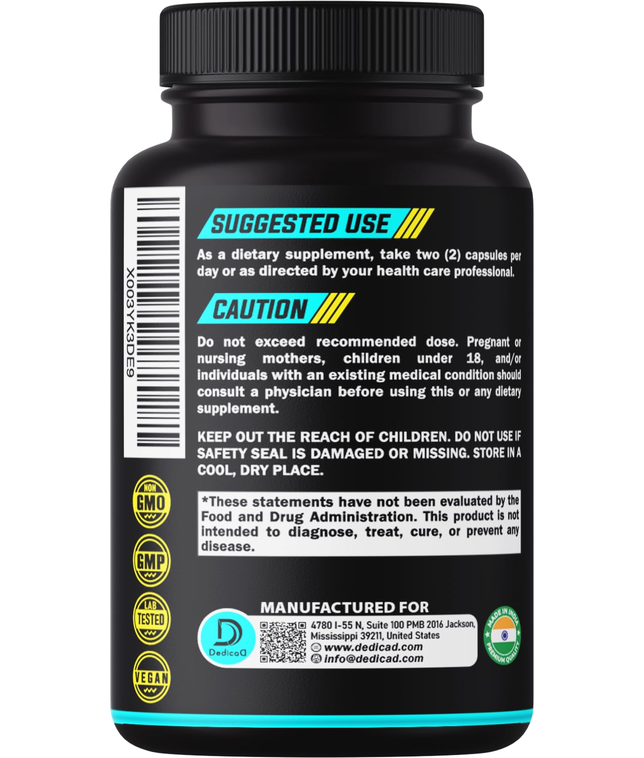 Soursop Graviola Leaves Capsules - Soursop Fruit Advanced - 210 Counts for 105 Servings DEDICAD uk supplements
