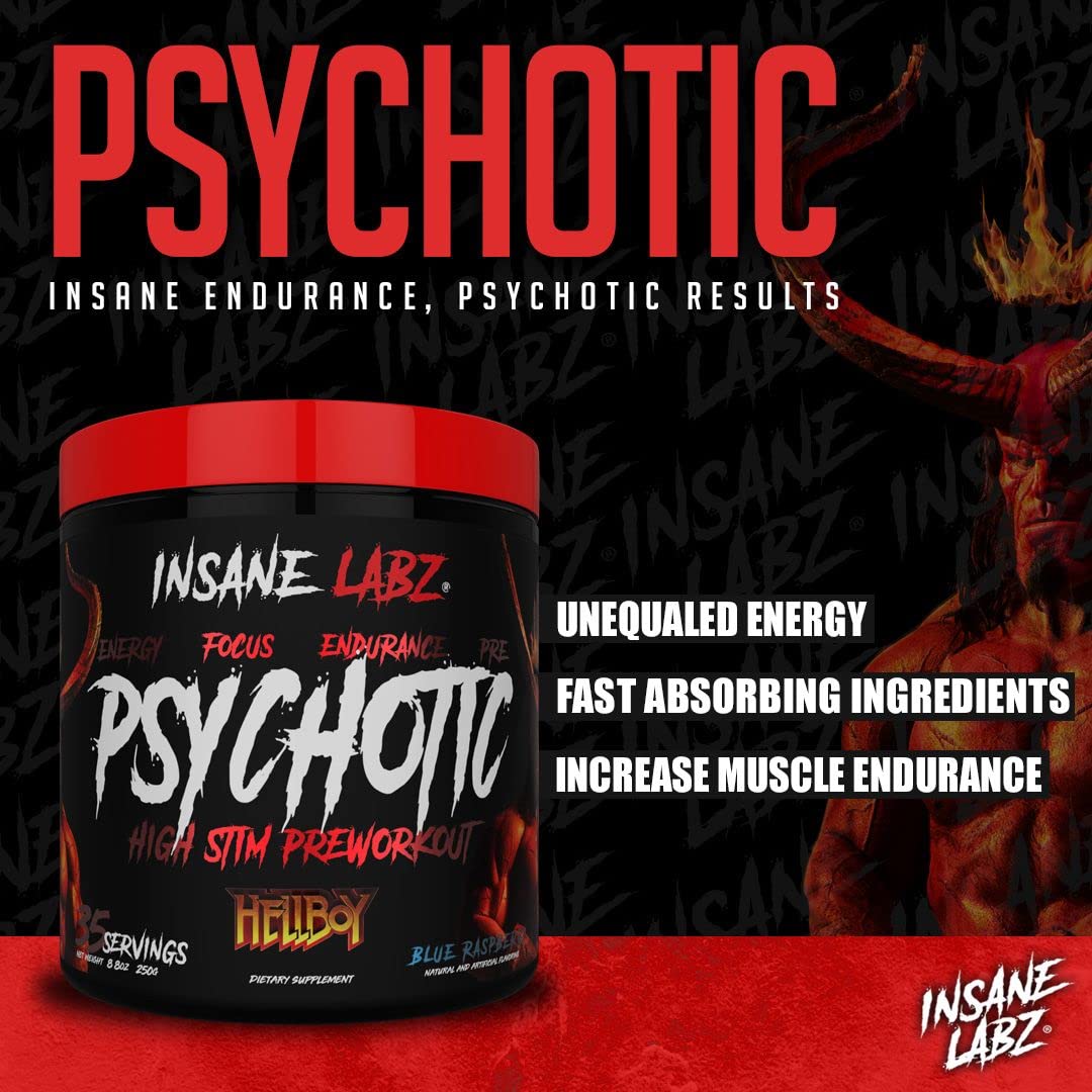 Insane Labz Psychotic, High Stimulant Pre Workout Powder, Extreme Lasting Energy Insane Labz uk supplements