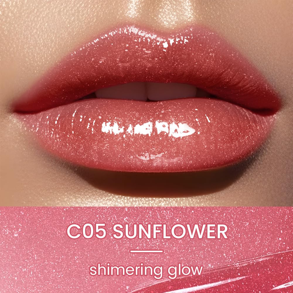 CATKIN Glossy Lip Balm Ultra Hydating Glow Lip Tinted Jelly Plump Melting Balm Shea Butter Repair Soothing For Dry Lips Dewy Finished 0.12 oz C05 SUNFLOWER Catkin uk supplements