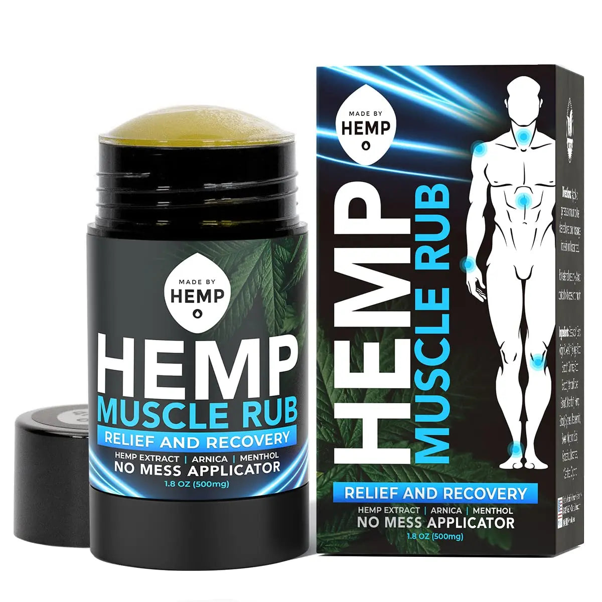 Hemp Roll On Post Workout Muscle Relief Stick for Muscles and Joints Natural Blend with Arnica, Menthol, Ginger Non Greasy Balm Cooling Soothing Support Formula Made by Hemp 1.8oz MADE BY HEMP Co. uk supplements