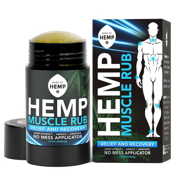 Hemp Roll On Post Workout Muscle Relief Stick for Muscles and Joints Natural Blend with Arnica, Menthol, Ginger Non Greasy Balm Cooling Soothing Support Formula Made by Hemp 1.8oz MADE BY HEMP Co. uk supplements