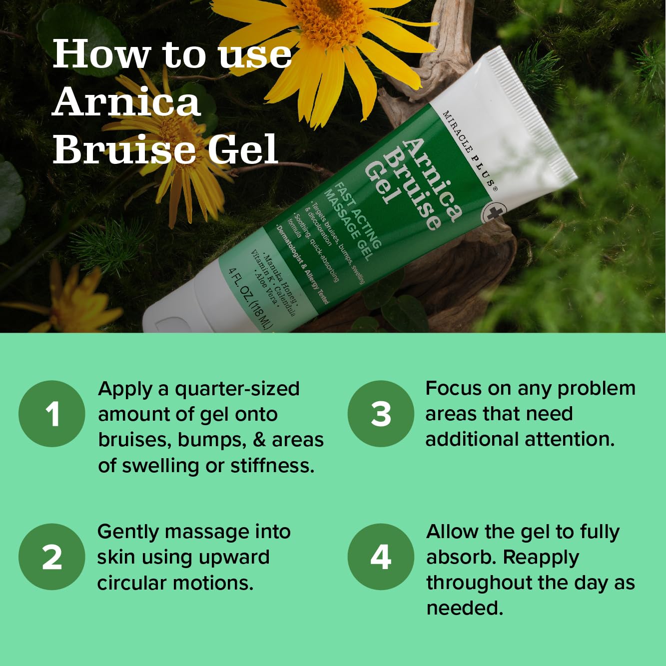 Miracle Plus Arnica Bruise Relief Gel + Magnesium Leg Relief Cream Bundle Miracle Plus uk supplements