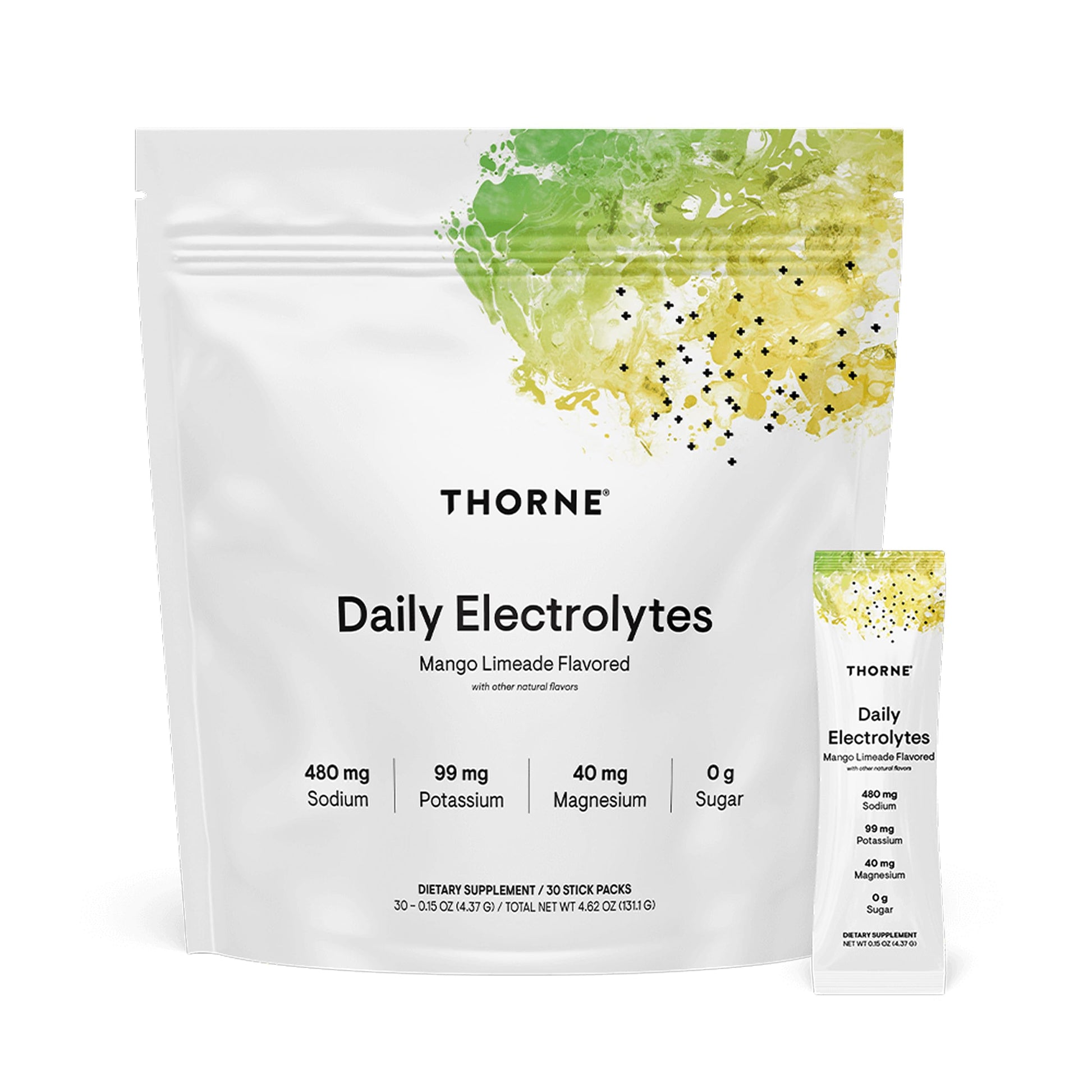 THORNE - Daily Electrolytes - Zero Sugar & Low-Calorie Electrolyte Powder Drink Mix - Flavors Derived from Natural Sources - NSF Certified for Sport - Mango Limeade - 30 Stick Packs THORNE uk supplements