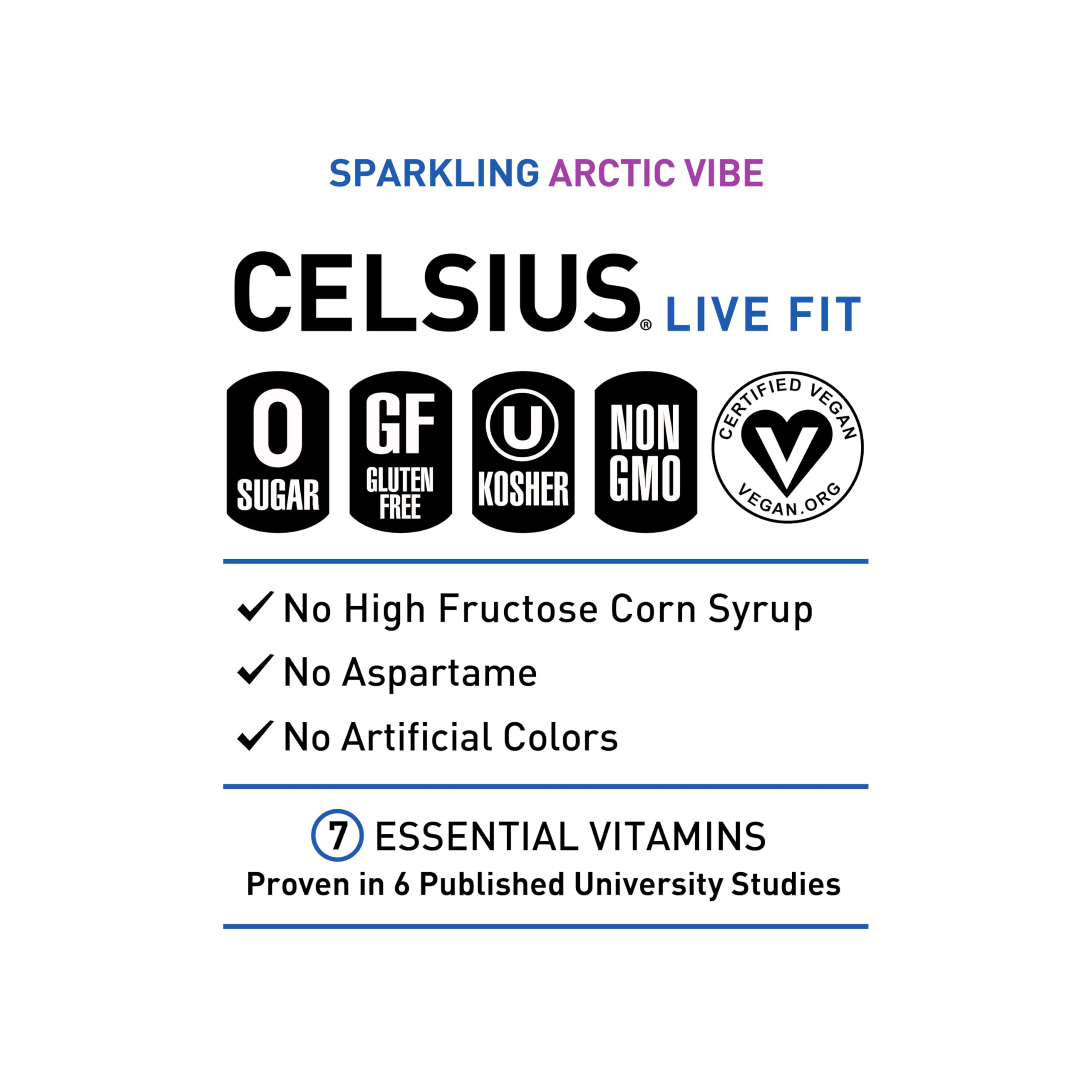 CELSIUS Arctic Vibe Sparkling Frozen Berry, Functional Essential Energy Drink, 12 Fl Oz CELSIUS uk supplements