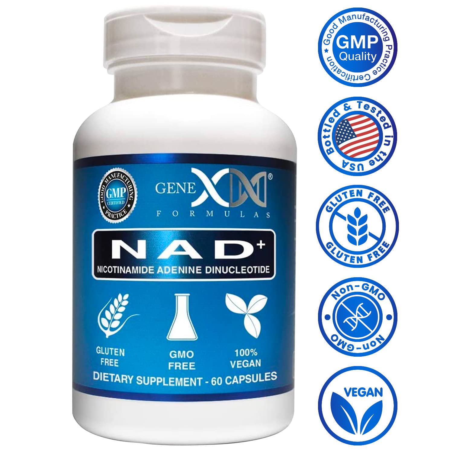 Genex Formulas NAD+ 250mg Serving 60 Capsules Nicotinamide Adenine Dinucleotide (Actual NAD+ Not a Precursor) (1) Genex Formulas uk supplements
