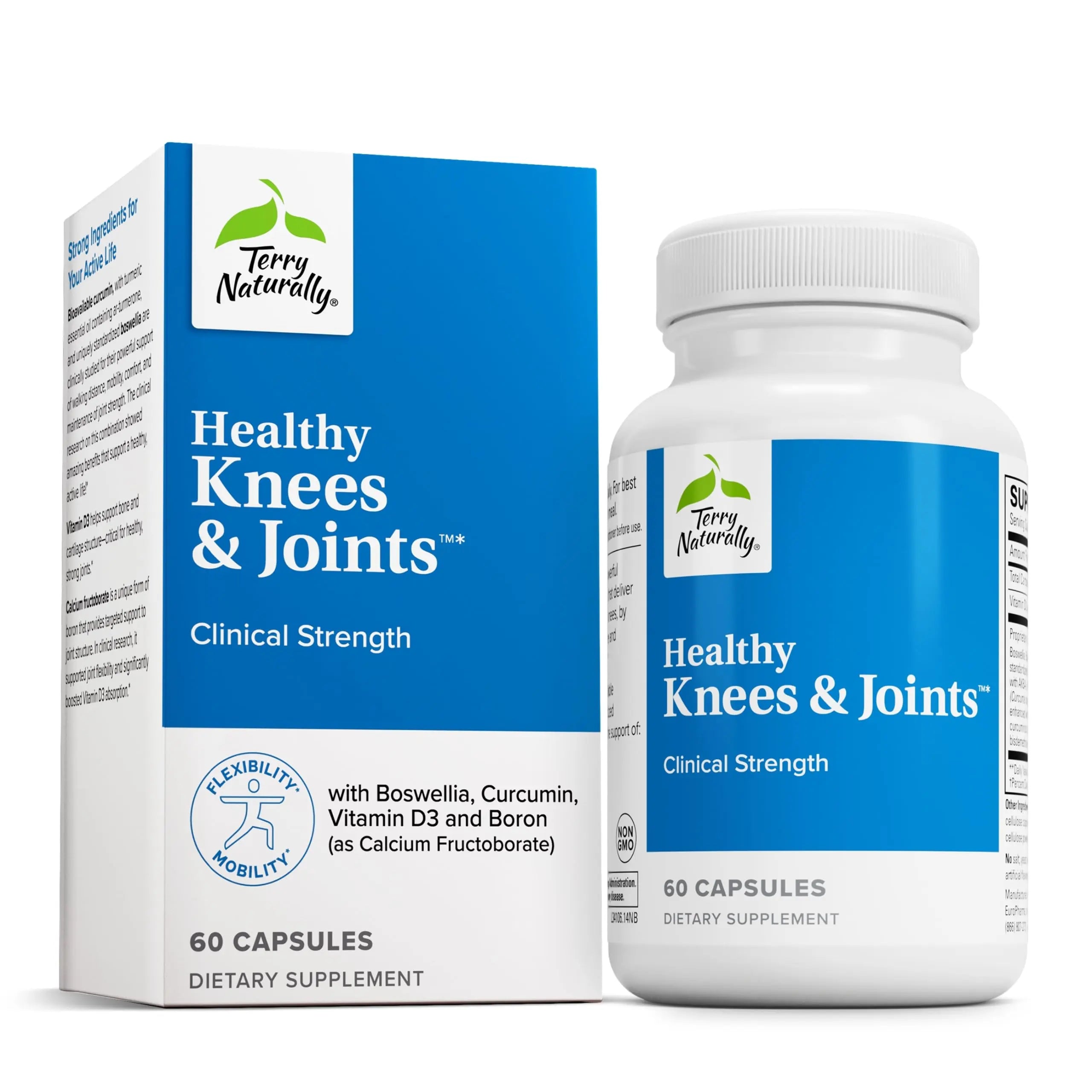 Terry Naturally Healthy Knees & Joints - Dietary Supplement to Support Bone Health & Joint Flexibility - Healthy Knee & Hip Aid with Calcium Fructoborate - 60 Capsules Terry Naturally uk supplements