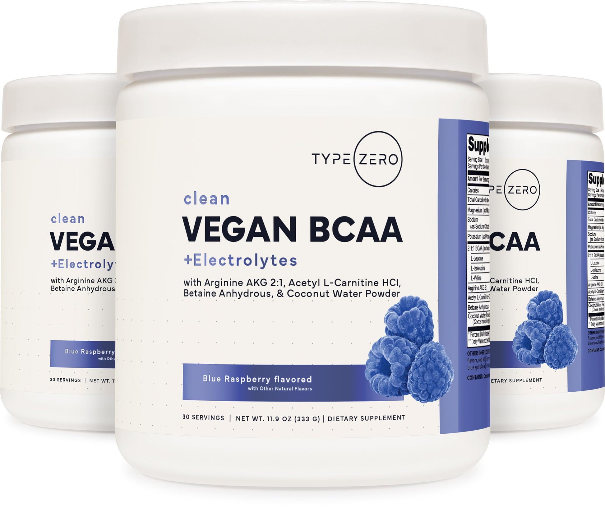 Type Zero Ultra Clean Vegan BCAA Powder + Electrolytes (Blue Raspberry | 6G) 2:1:1 Sugar-Free/No Sucralose BCAAs Amino Acids Supplement - BCAA Vegan Amino Acids After Workout Drink, 30 Servings Type Zero uk supplements