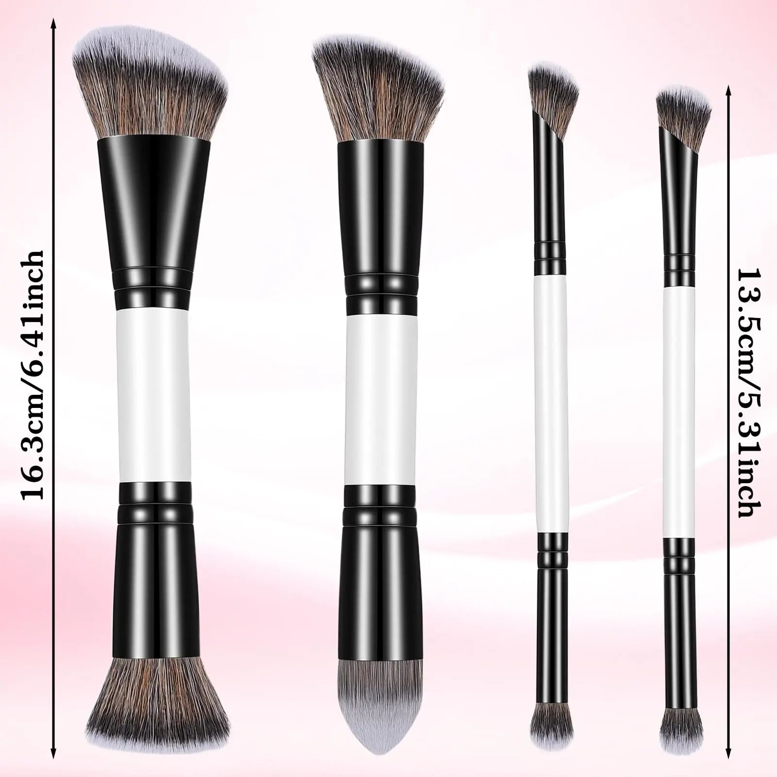 KFHENSOM 4PCS Foundation Contour Conceal Brush Set Dual-Ended Makeup Brushes Set Professional Powder Blush Concealer Eyeshadow Kabuki Foundation Brush Kit for Liquid Loose Powder Cream KFHENSOMR uk supplements