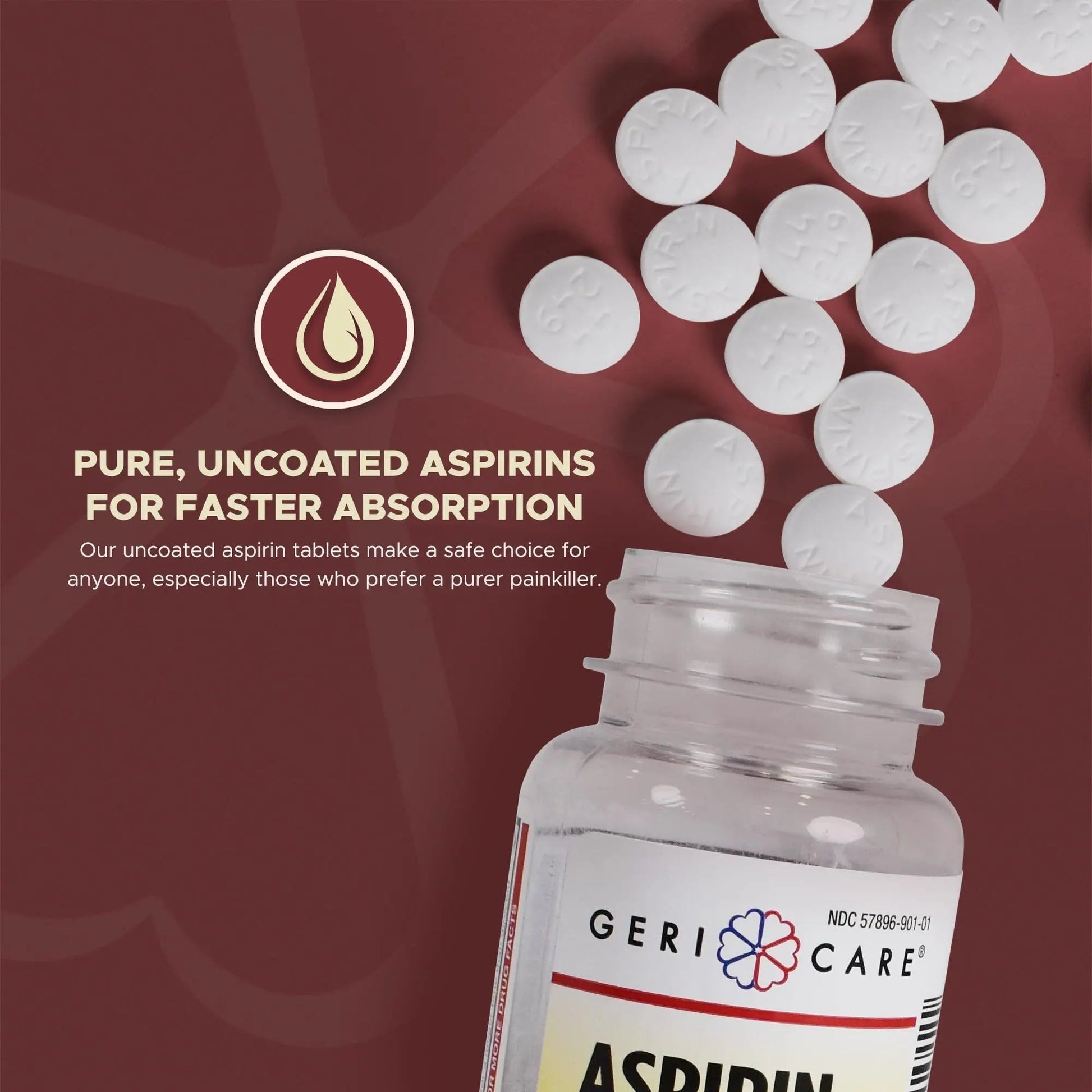 GeriCare Bottled Aspirin 325mg 100 Count Bottle (Pack of 1) GeriCare uk supplements