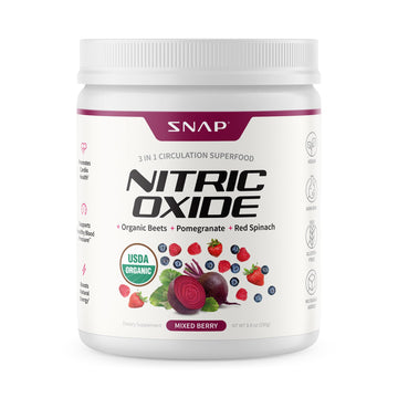 Snap Supplements Organic Beet Root Powder Nitric Oxide Supplement for Men & Women, Red Spinach & Pomegranate, Supports Healthy Energy & Blood Pressure Already in Normal Range, 30 Servings, Mixed Berry Snap Supplements uk supplements