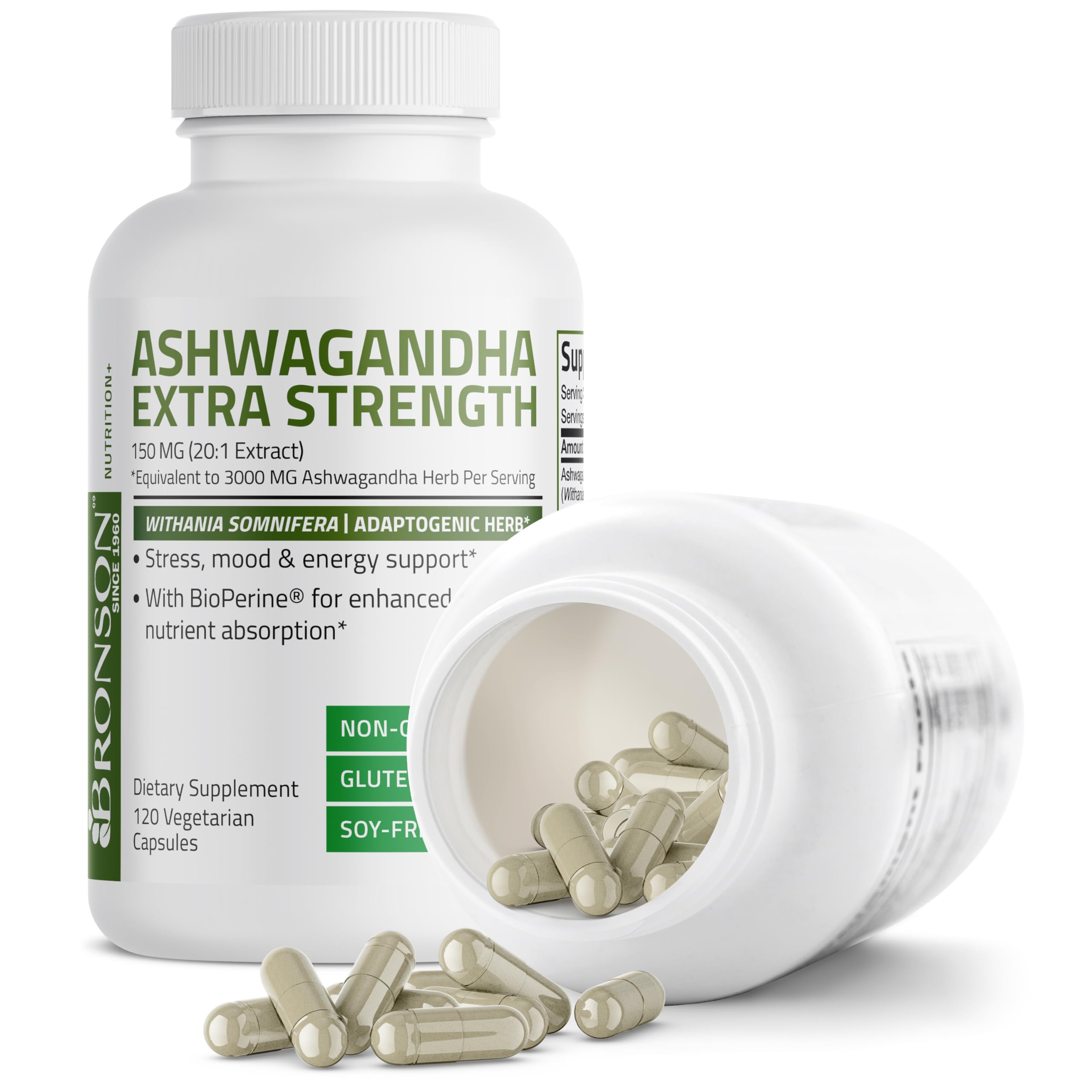 Bronson Ashwagandha Extra Strength Stress & Mood Support with BioPerine Bronson uk supplements