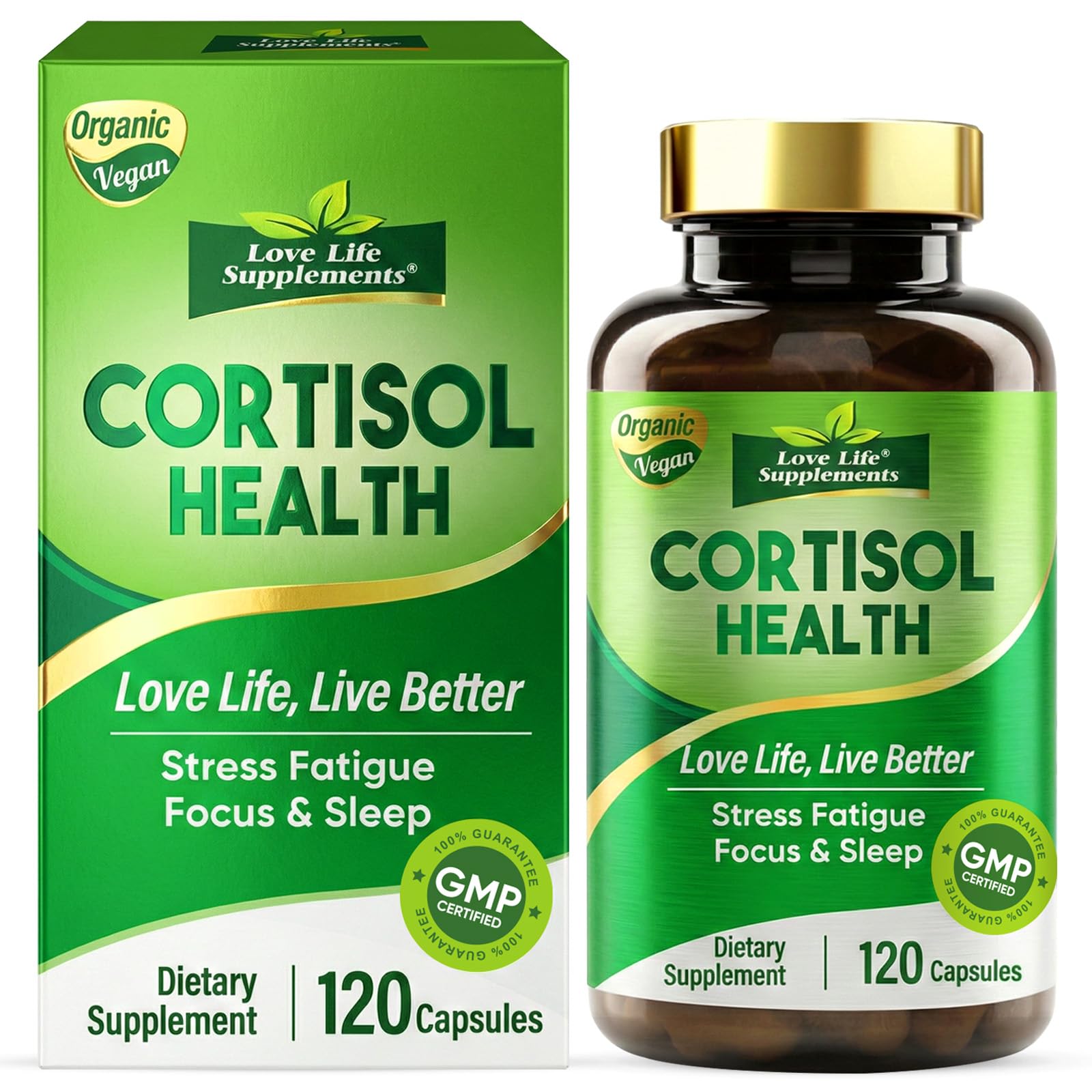 Cortisol Supplements for Women/Men, Advanced Stress & Cortisol Support with Ashwagandha & Rhodiola Rosea, Promotes Relaxation, Mood, Focus, and Restful Sleep for Men and Women, 120 Capsules Love Life Supplements uk supplements