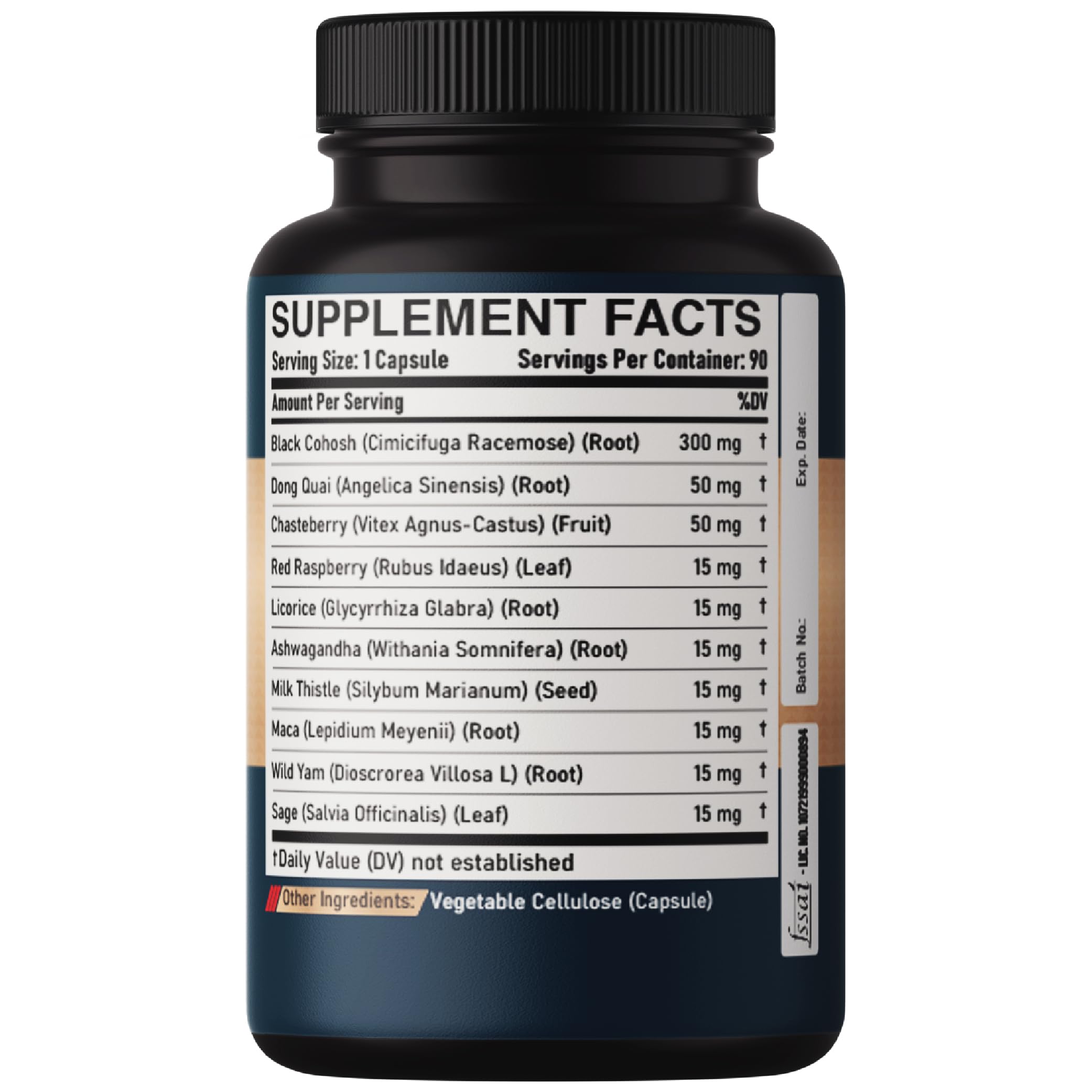 DEDICAD Black Cohosh Supplement - 3 Months for Menopause & Immune Health - Blend of 12 Potent Herb Includes Dong Quai, Chasteberry, Wild Yam, Red Clover, Black Pepper & Others - 90 Vegan Capsules DEDICAD uk supplements