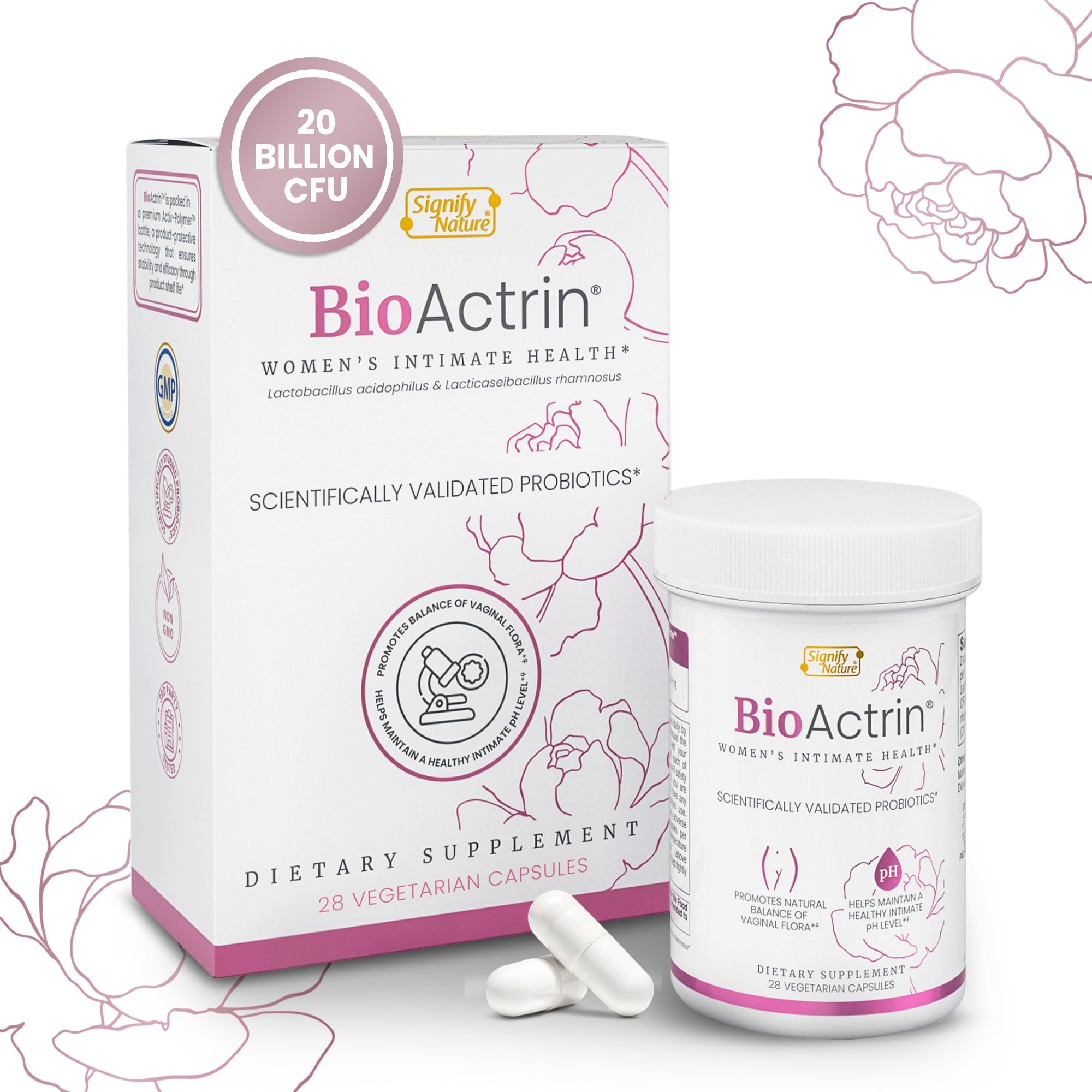 Bioactrin Vaginal Probiotics for Women - Formulated Bacterial Vaginosis Treatment, Yeast Infection SIGNIFY NATURE uk supplements