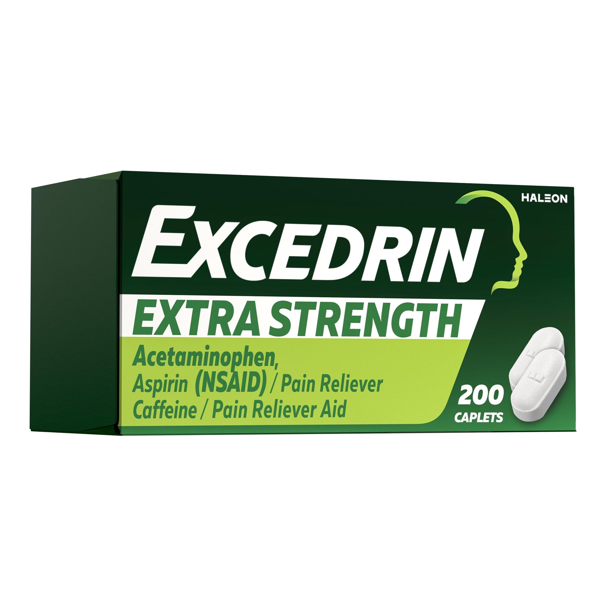 Excedrin Extra Strength Pain Relief Caplets for Headache Relief, Acetaminophen 250mg, Aspirin 250mg, Caffeine 65mg, Pain Reliever, 200 Count Excedrin uk supplements