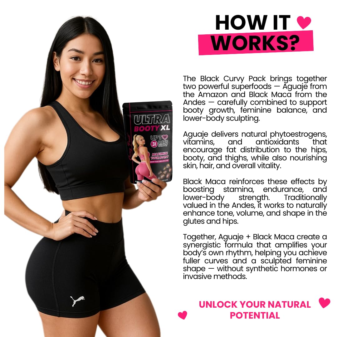 Curvy Fruit Maximum Booty Growth – Ultra Booty Powder with Aguaje + Black Maca – Glute Volume Supplement for Women Curvy Fruit uk supplements