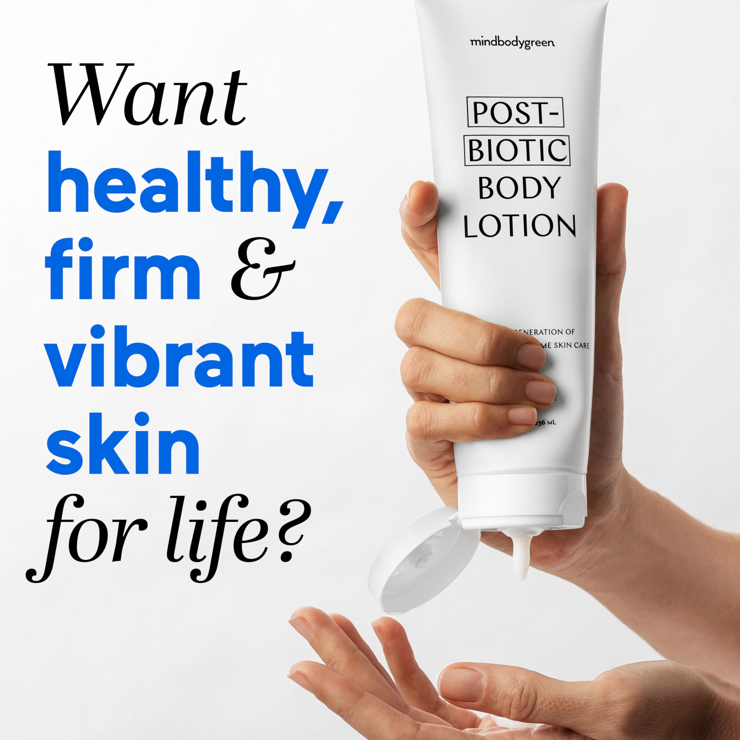 mindbodygreen postbiotic body lotion - Ultra-hydrating, firming, and clean body lotion with next-gen pre and postbiotics, aloe, oat oil, shea butter, coenzyme QIO. Vegan. Paraben and phthalate free. mindbodygreen uk supplements