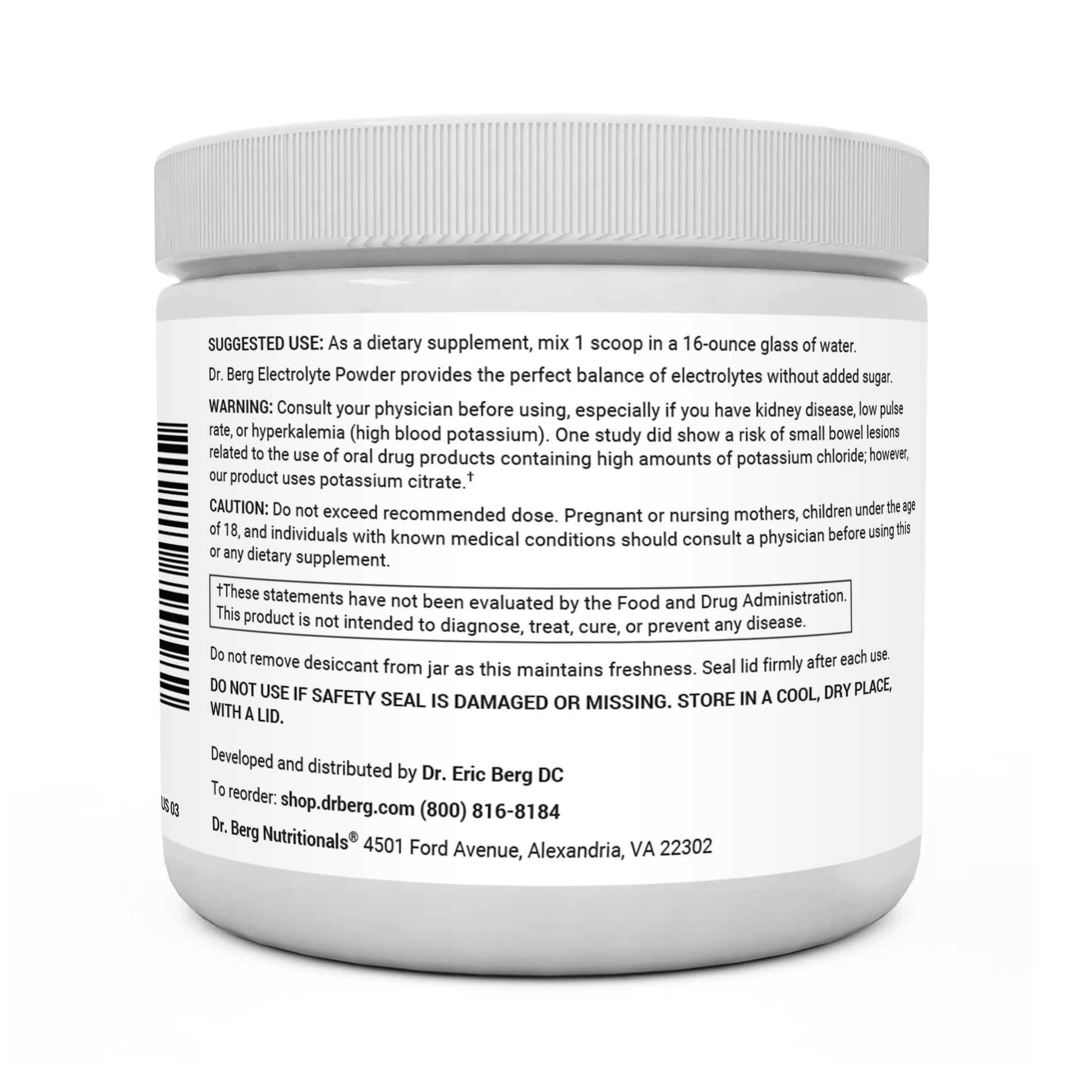 Dr. Berg Hydration Keto Electrolyte Powder - Enhanced w/ 1,000mg of Potassium Dr. Berg Nutritionals uk supplements