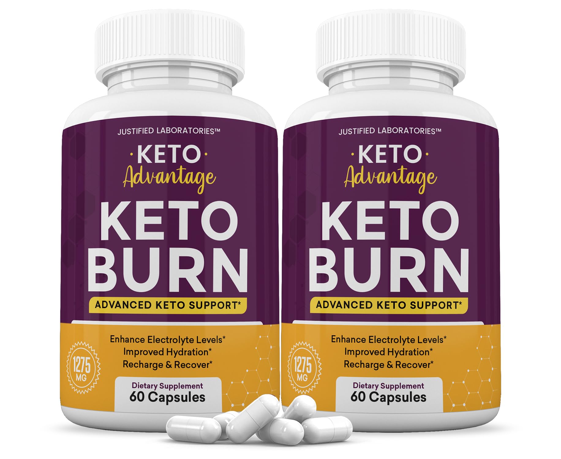 (2 Pack) Keto Advantage Keto Burn Pills 1275MG New & Improved Formula Contains Apple Justified Laboratories uk supplements