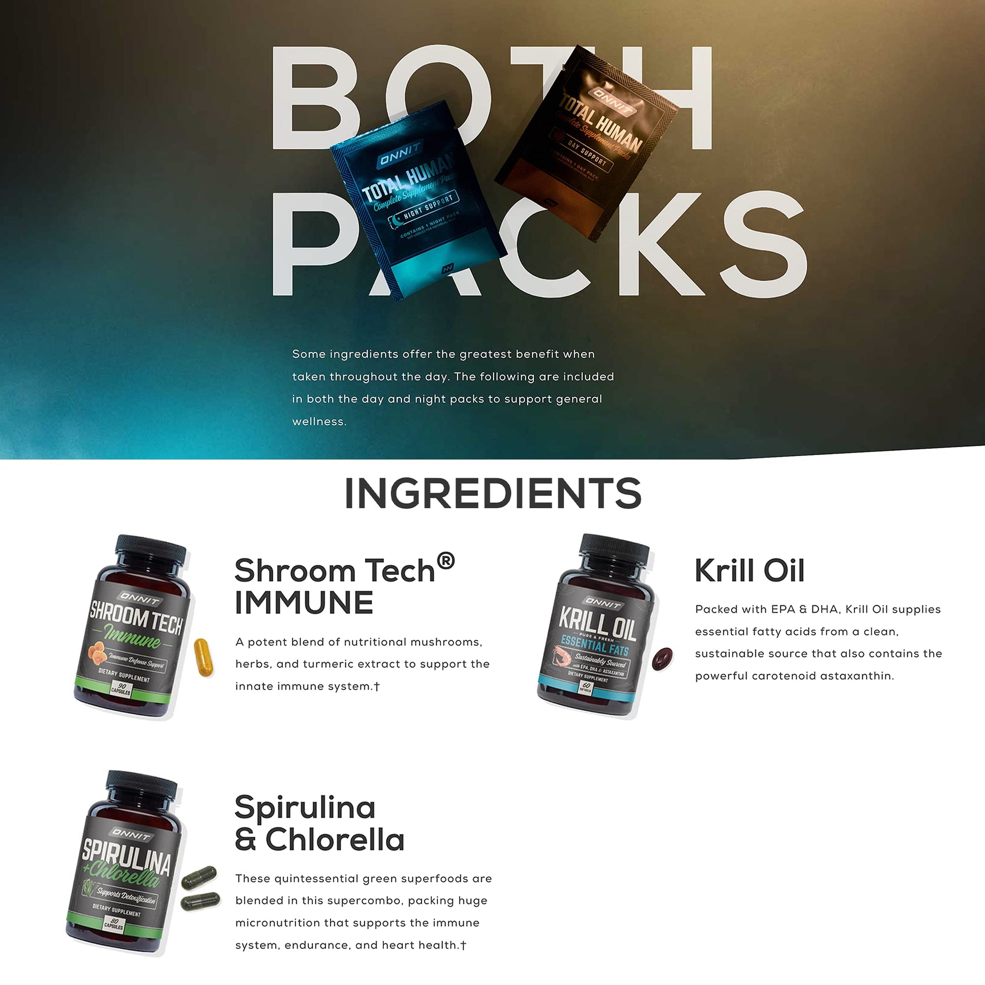 ONNIT Total Human Day and Night Vitamin Packs for Men and Women,Capsule, 30-Day ONNIT uk supplements