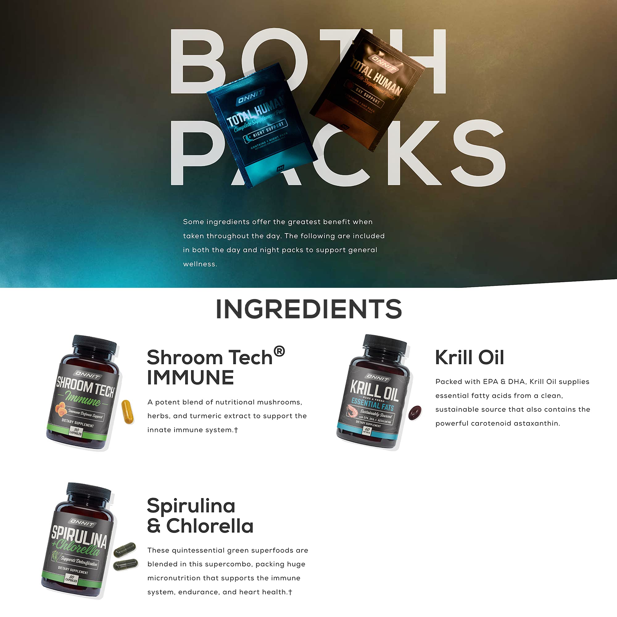 ONNIT Total Human Day and Night Vitamin Packs for Men and Women,Capsule, 30-Day ONNIT uk supplements