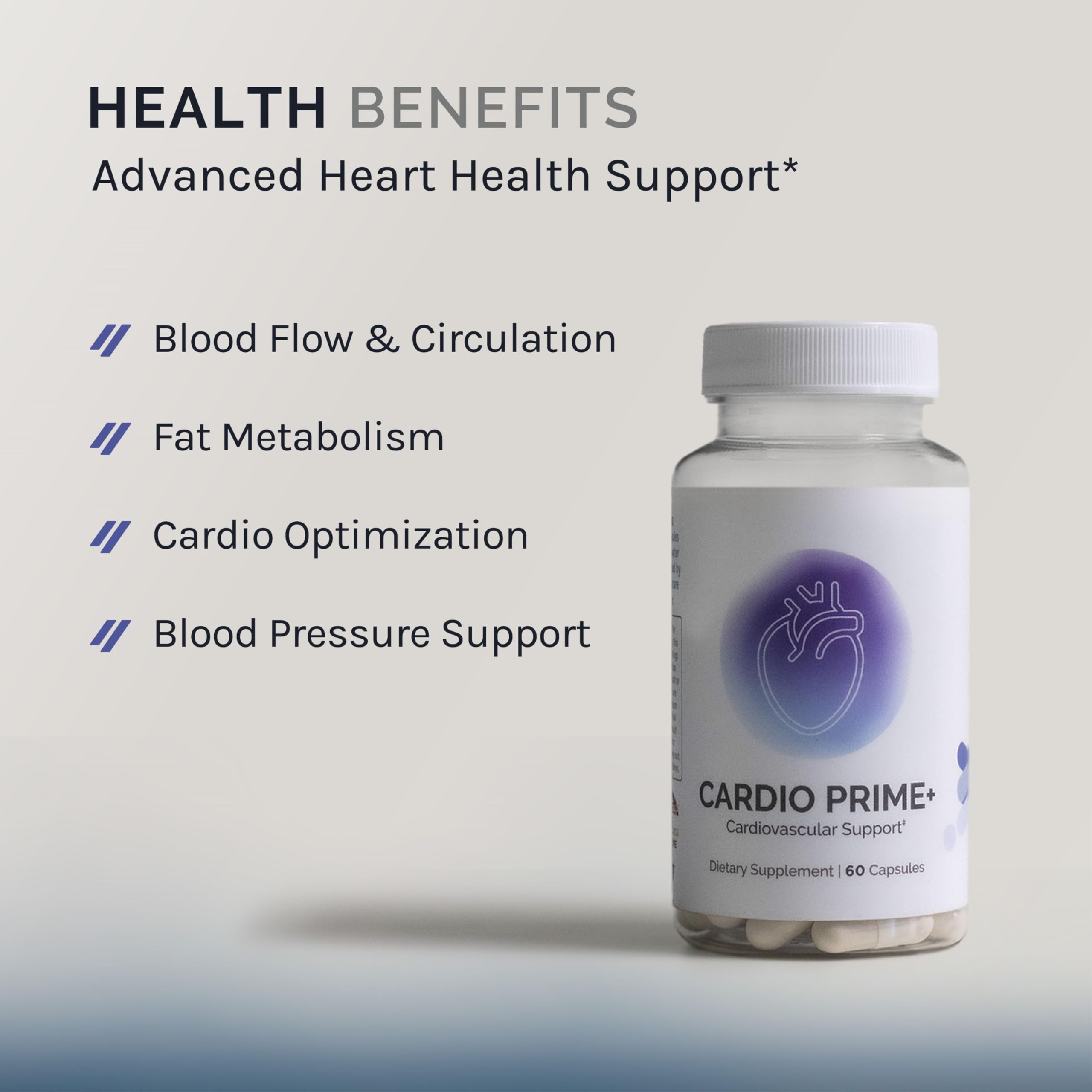 InfiniWell InfinWell Cardio Prime+ Heart Health Supplements - Antioxidants & Innovative Peptides for Cardiometabolic Health - NAD3 & Nattokinase for A Healthy Heart & Metabolic Balance (60 Capsules) InfiniWell uk supplements