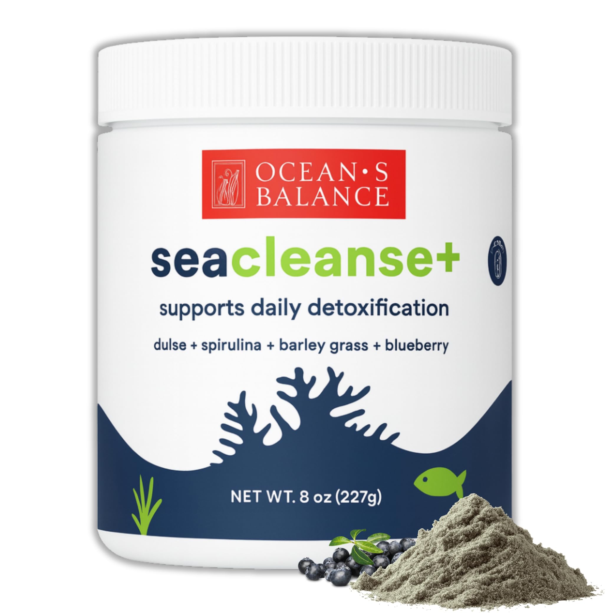 Ocean's Balance Seacleanse+ Daily Detox Cleanse Powder | Gut Health & Immune Support | Supports Gentle Cleanse & Vitality | 8oz Ocean's Balance Clean Taste of Maine uk supplements