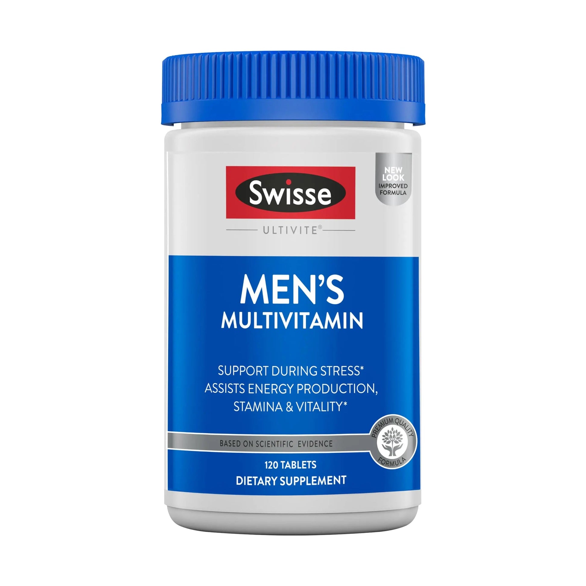 Swisse Ultivite Mens Daily Multivitamins | 50 Vitamins, Antioxidants and Minerals + Adaptogens | Energy, Stress & Immune Support | Mens Vitamins | 120 Tablets Swisse uk supplements