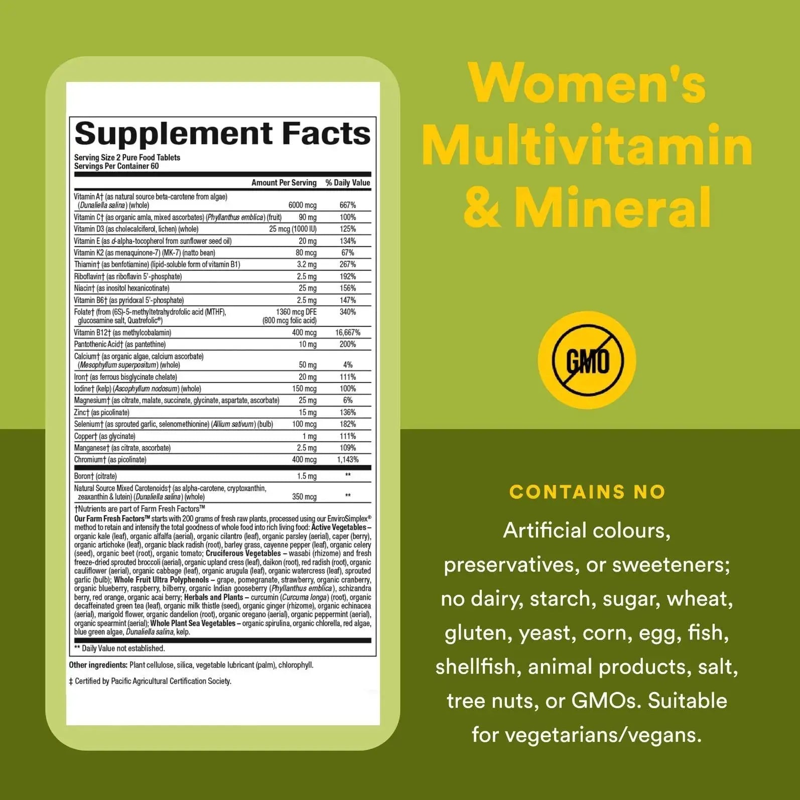 Natural Factors Whole Earth & Sea Women's Multivitamin & Mineral, Whole Food Supplement, Vegan, 120 Tablets Natural Factors uk supplements