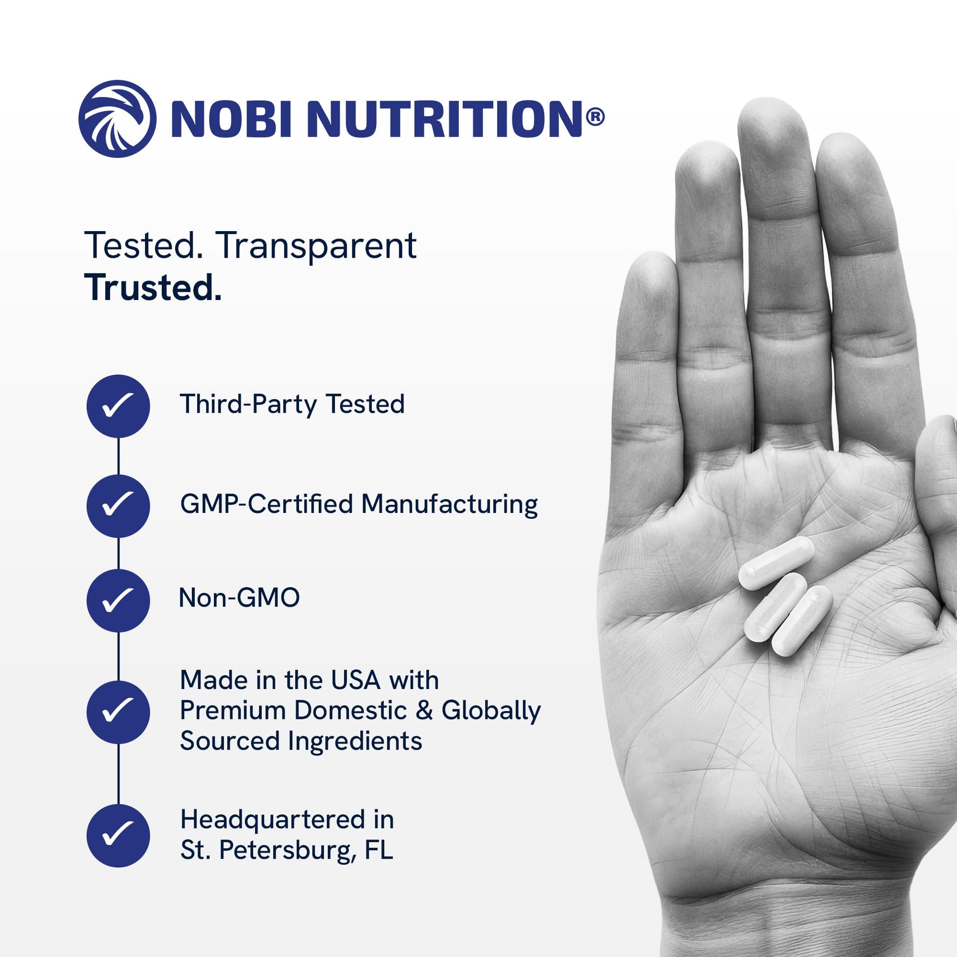 NMN Supplement 500mg | 99% Pure | NAD+ Precursor for Cellular Energy, Longevity, Repair, and Healthy Aging Support | Third-Party Tested & Non-GMO | Nicotinamide Mononucleotide | 60 NMN Capsules Nobi Nutrition uk supplements