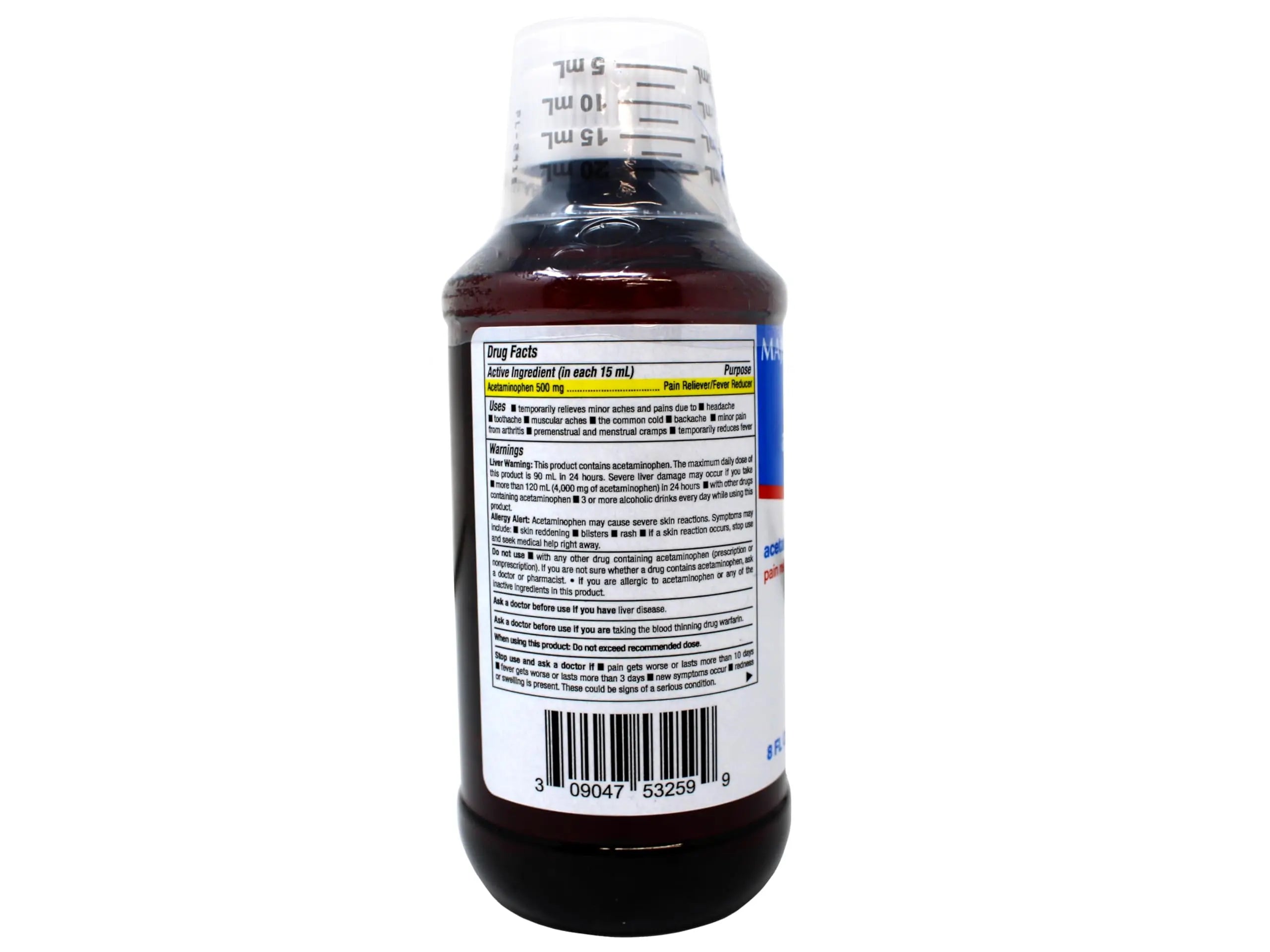 MAJOR Adult Extra Strength Liquid Acetaminophen - 500 mg Acetaminophen/15 mL Dose - Pain Reliever and Fever Reducer - Cherry Flavor - 8 Fl Oz MAJOR uk supplements