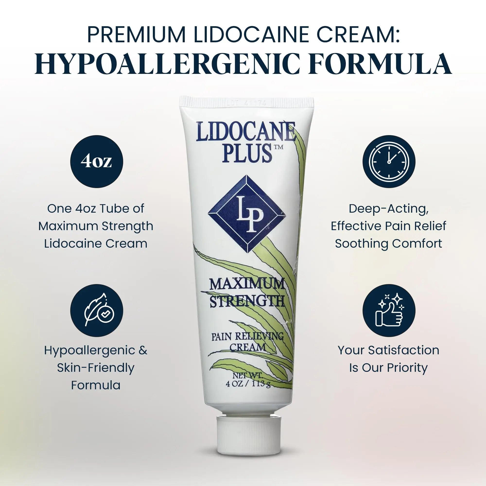 Lidocaine Plus 4% Lidocaine Cream Maximum Strength Pain & Itch Relief - Non-Greasy Formula Numbing Cream - Fast Acting Topical Pain Reliever, Soothing Topical Analgesic Aloe Vera Scent - 4 oz Lidocaine Plus uk supplements