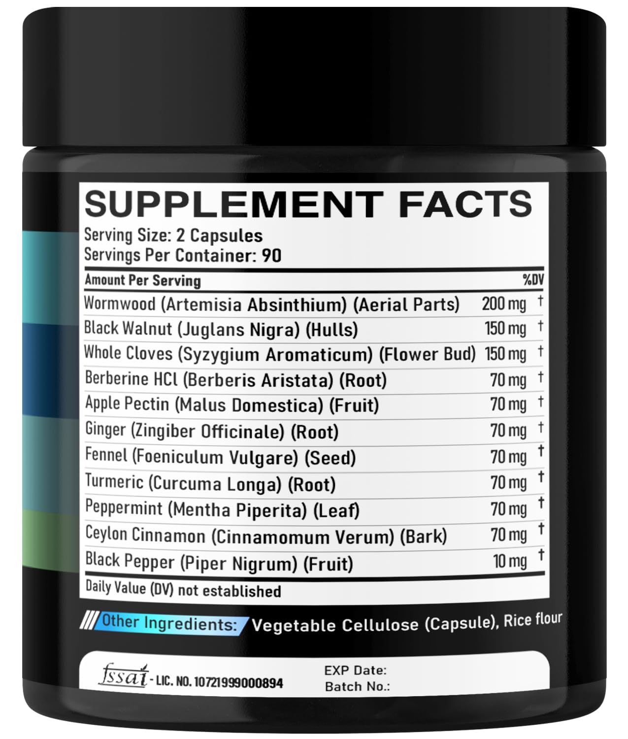 DEDICAD 11in1 Wormwood Capsules - 180 Capsules Extracted from Black Walnut, Cloves, Ginger, Turmeric, Apple, Berberine HCl & More - Support Immune System for 3 Months DEDICAD uk supplements