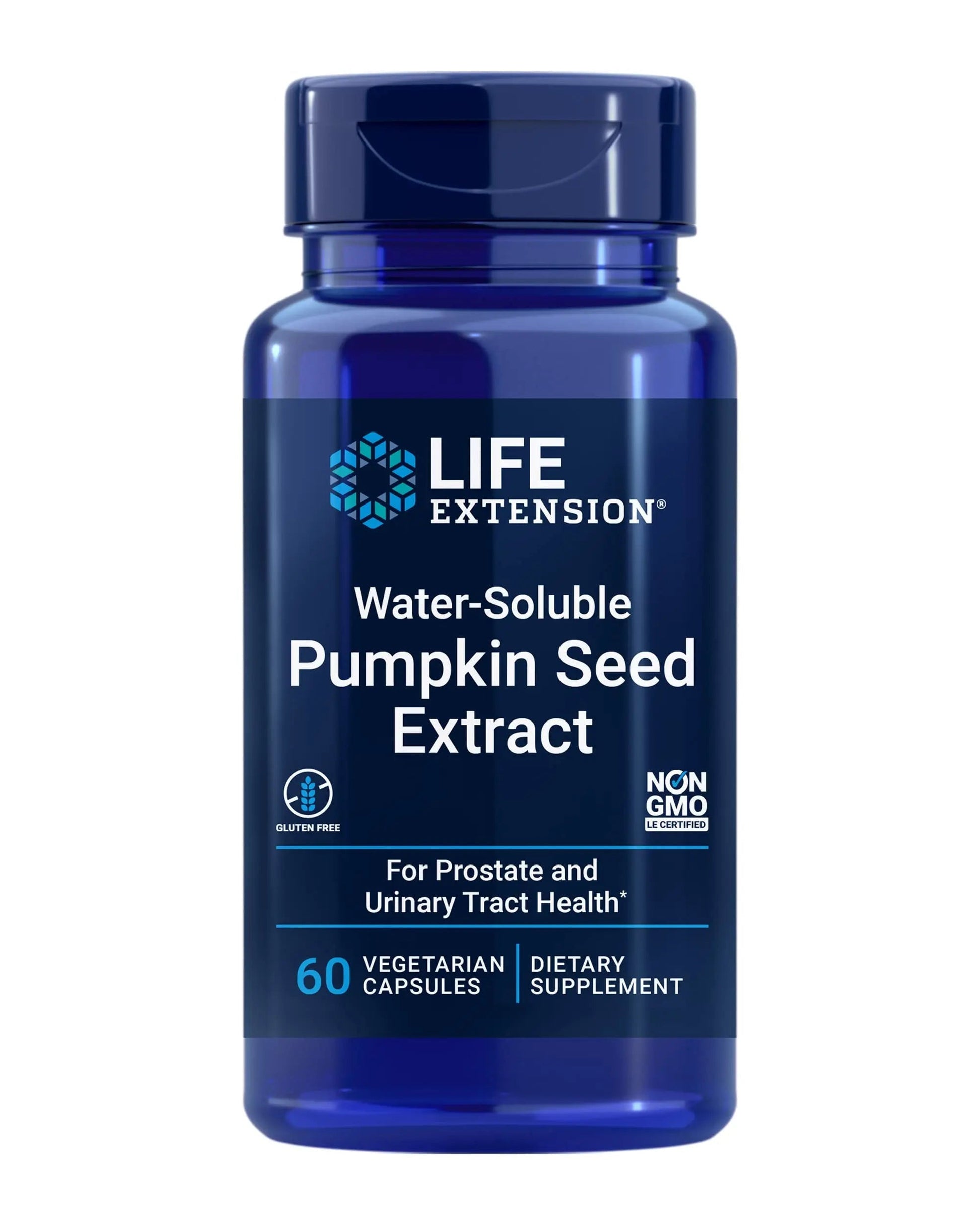 Life Extension Water-Soluble Pumpkin Seed Extract, Promotes Prostate & Urinary Tract Health, Bladder Health Support, Men, Women, Gluten-Free, Non-GMO, Vegetarian, 60 Capsules Life Extension uk supplements