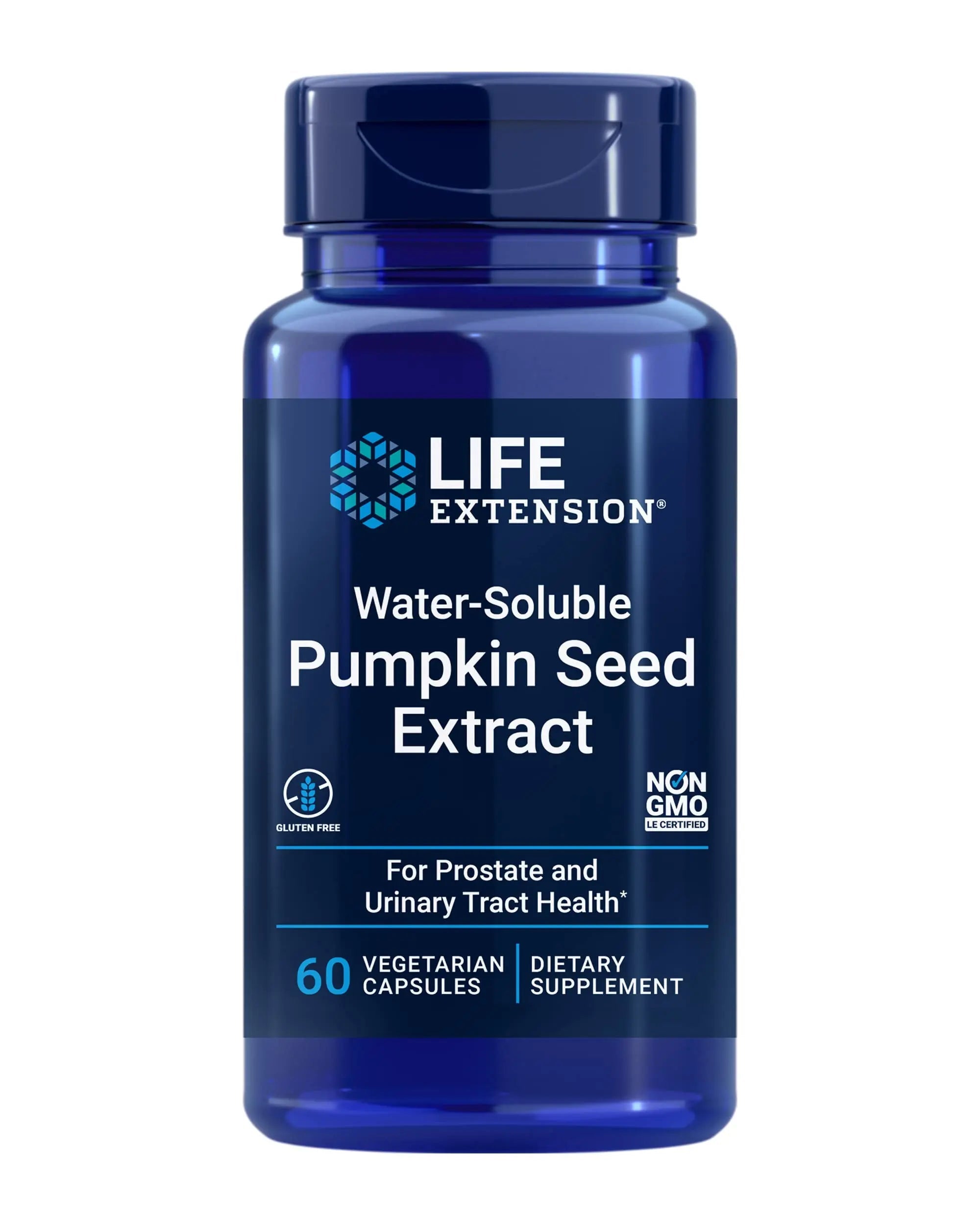Life Extension Water-Soluble Pumpkin Seed Extract, Promotes Prostate & Urinary Tract Health, Bladder Health Support, Men, Women, Gluten-Free, Non-GMO, Vegetarian, 60 Capsules Life Extension uk supplements