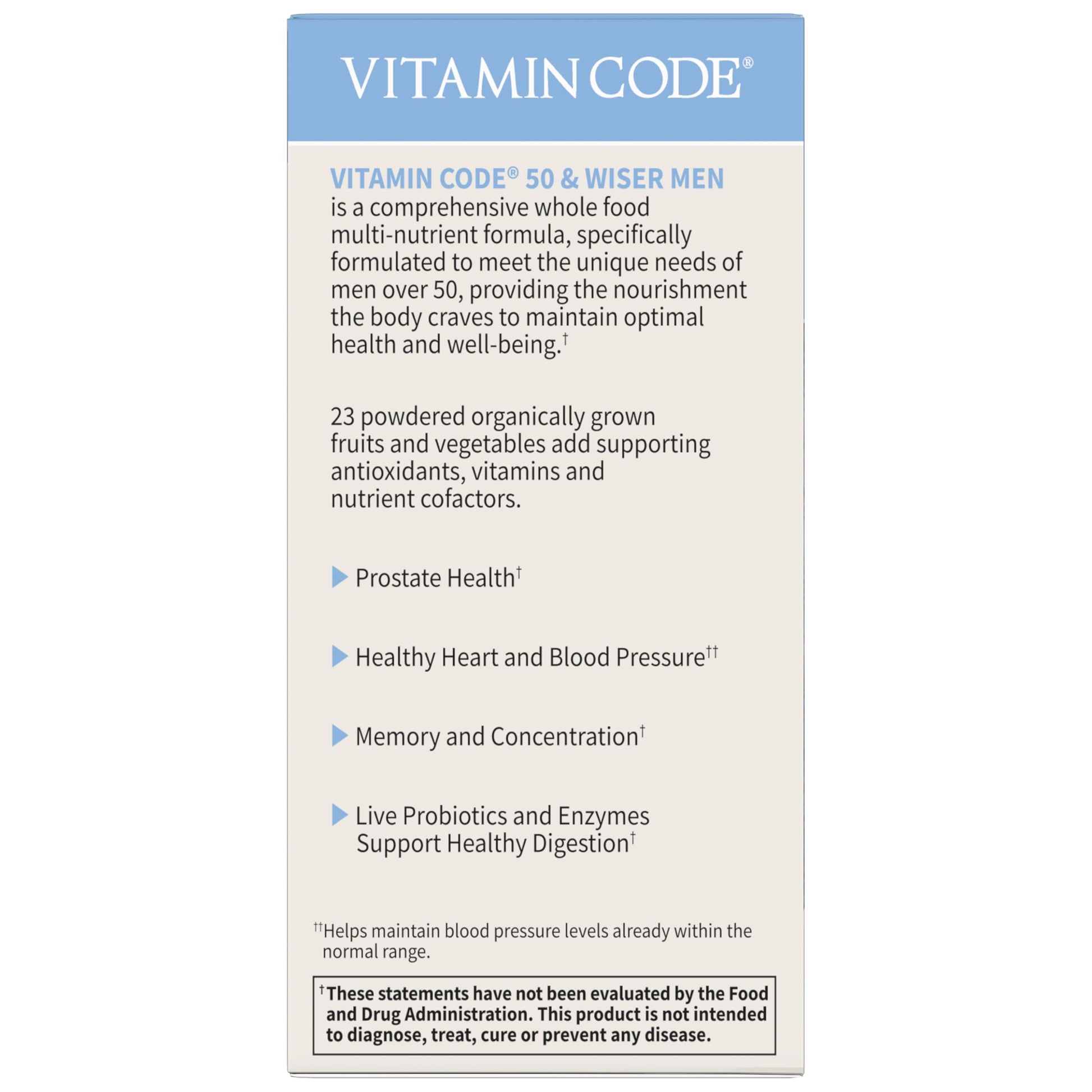 Garden of Life Multivitamin for Men - Vitamin Code 50 & Wiser Men's Raw Whole Food Vitamin Supplement with Probiotics Garden of Life uk supplements