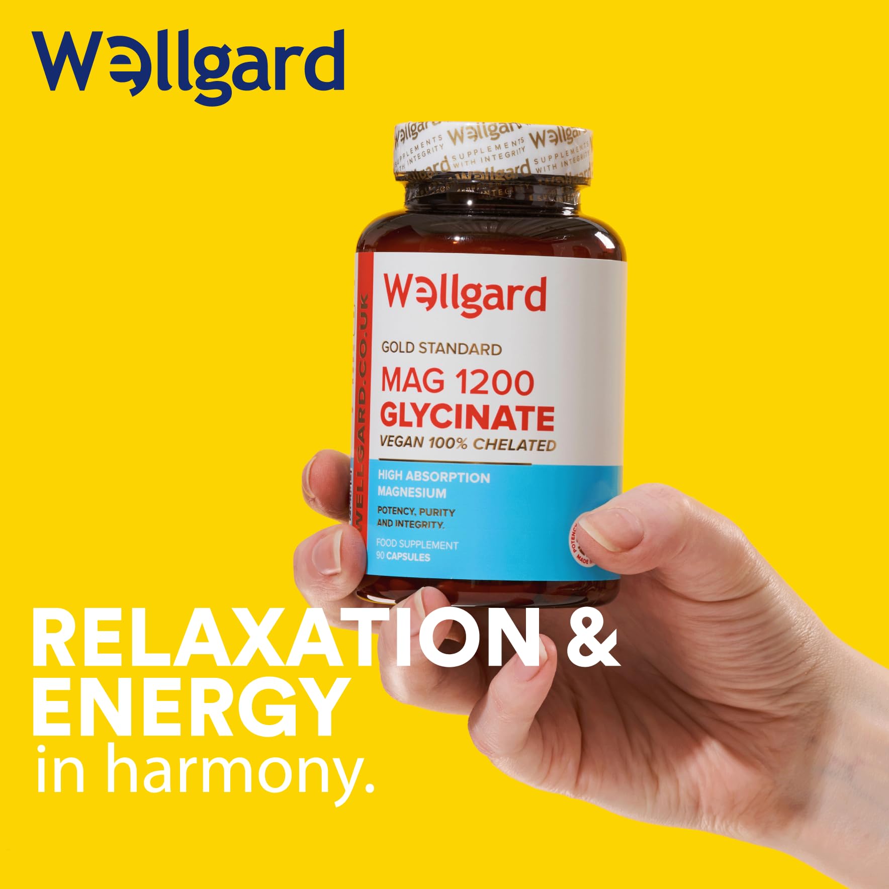 Wellgard Magnesium Glycinate, Mag 1200, High Strength Magnesium Bisglycinate Wellgard uk supplements