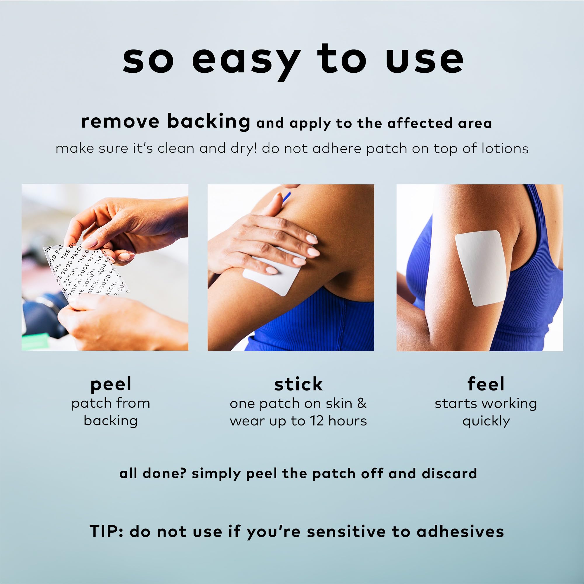 The Good Patch Muscle Pain Relief Patches, Natural Patch with Menthol, Lavender, Arnica and Aloe Vera, Sustained Release, Plant Powered Wearable Wellness, For Back, Neck, Arms, Legs (16 Total Patches) The Good Patch uk supplements