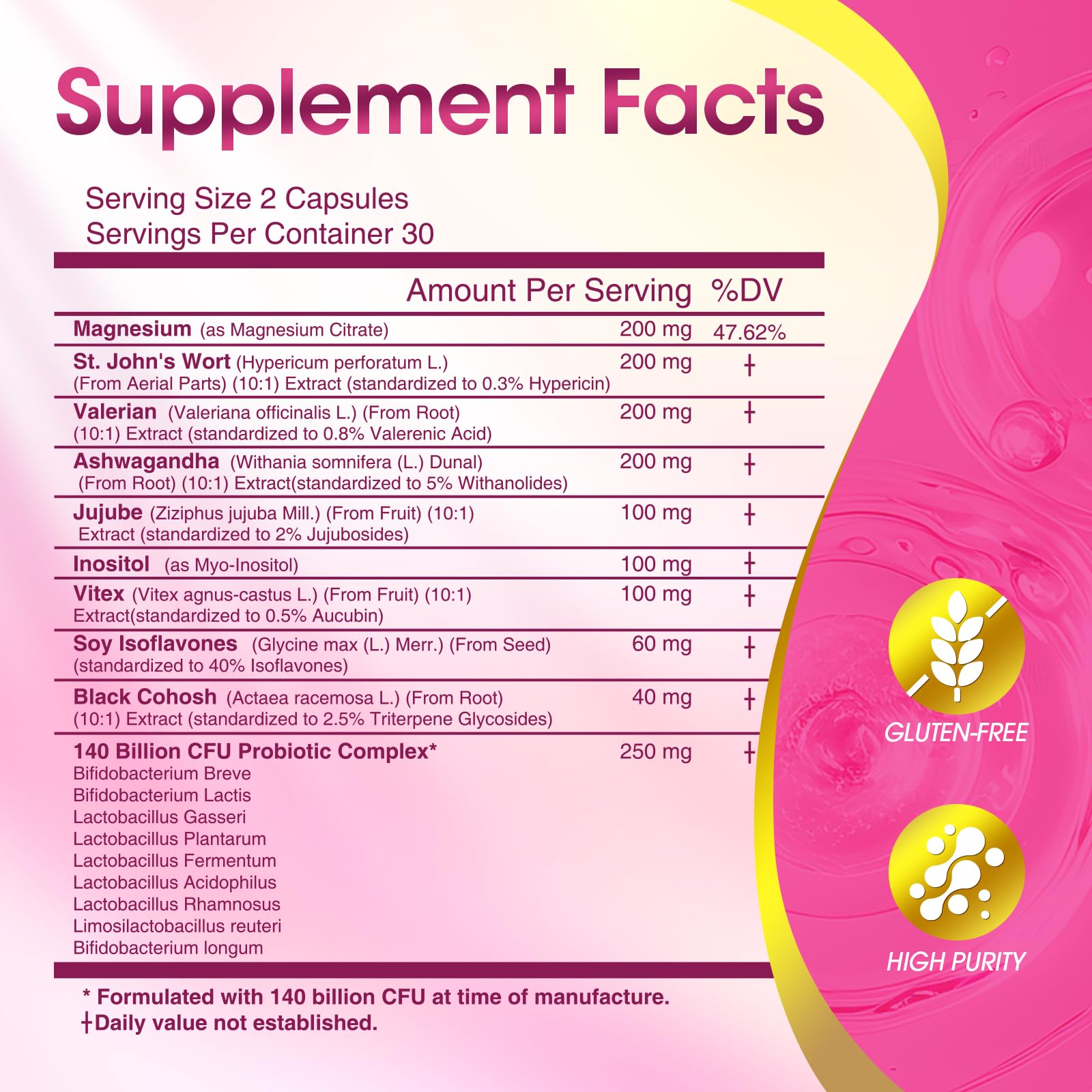 Menopause Supplements for Women, 140 Billion CFU Probiotics, 18-in-1 Menopause Relief with Magnesium, Black Cohosh, Inositol, Hormone Harmony for Women, Night Sweats, Mood Swings, Immunity - 60 Caps BIKAYALUE uk supplements