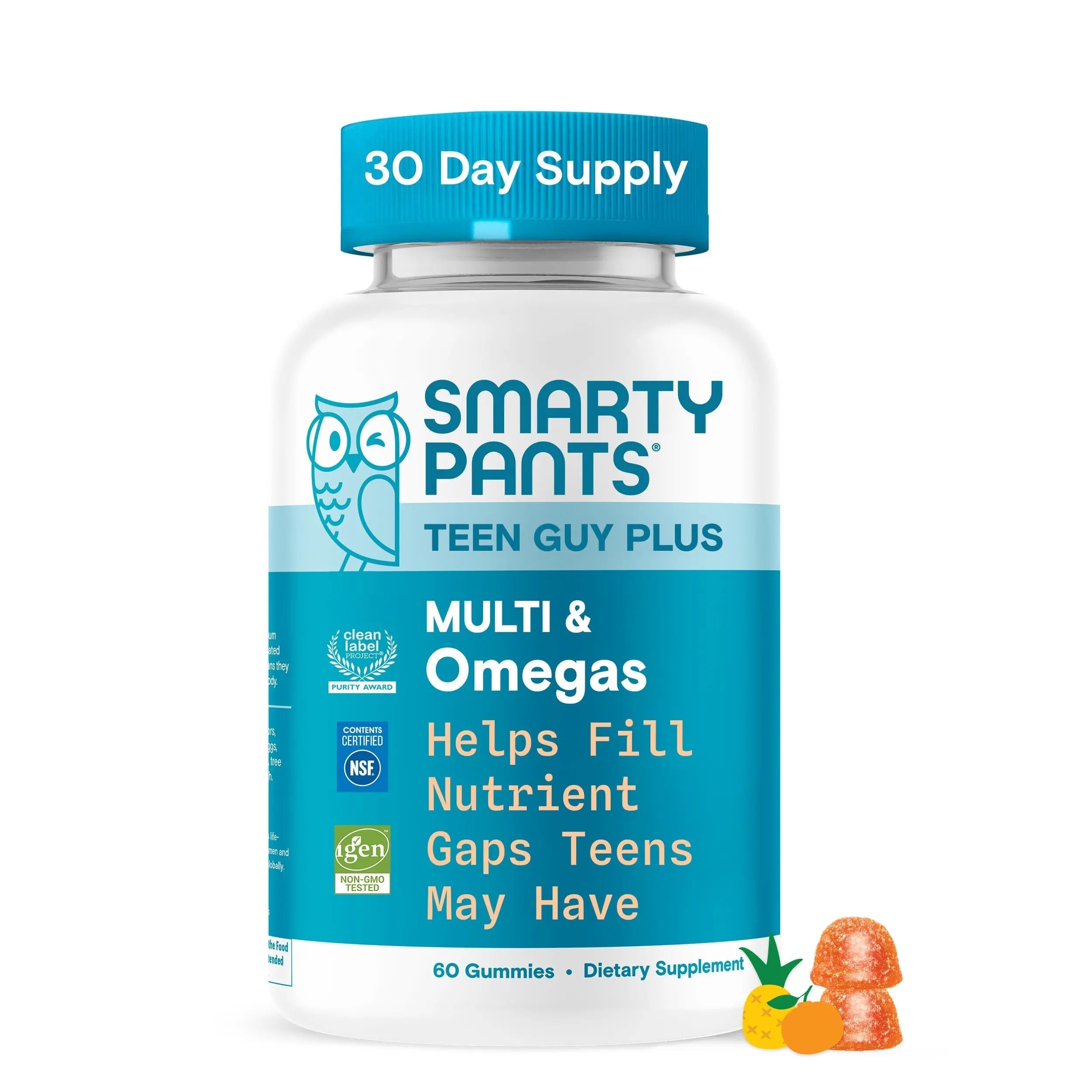 SmartyPants Teen Guy Multivitamin Gummies - Improved Formula: Omega 3 (DHA/EPA), Vitamin D3, C, Vitamin B12, B6, A, K & Zinc SmartyPants uk supplements
